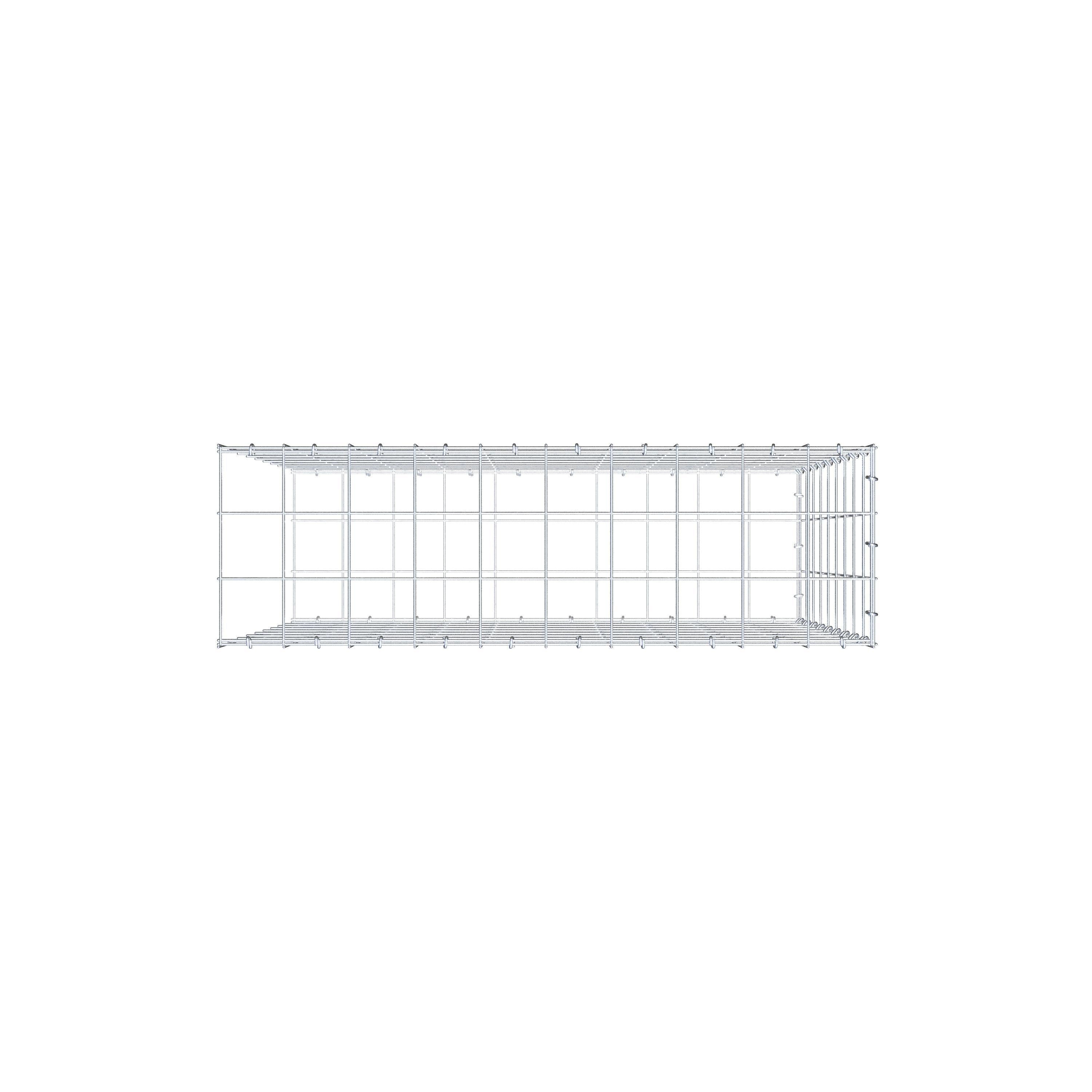 Mounted gabion type 2 100 cm x 90 cm x 30 cm (L x H x D), mesh size 10 cm x 10 cm, C-ring