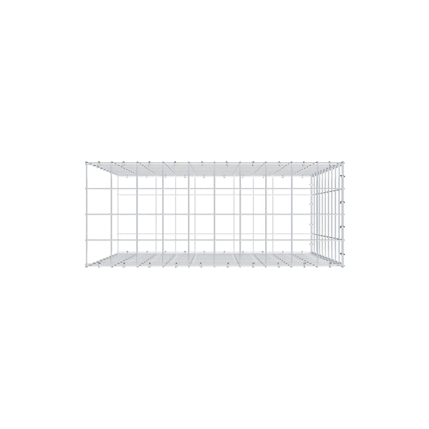 Anbaugabione Typ 2 100 cm x 100 cm x 40 cm (L x H x T), Maschenweite 10 cm x 10 cm, C-Ring