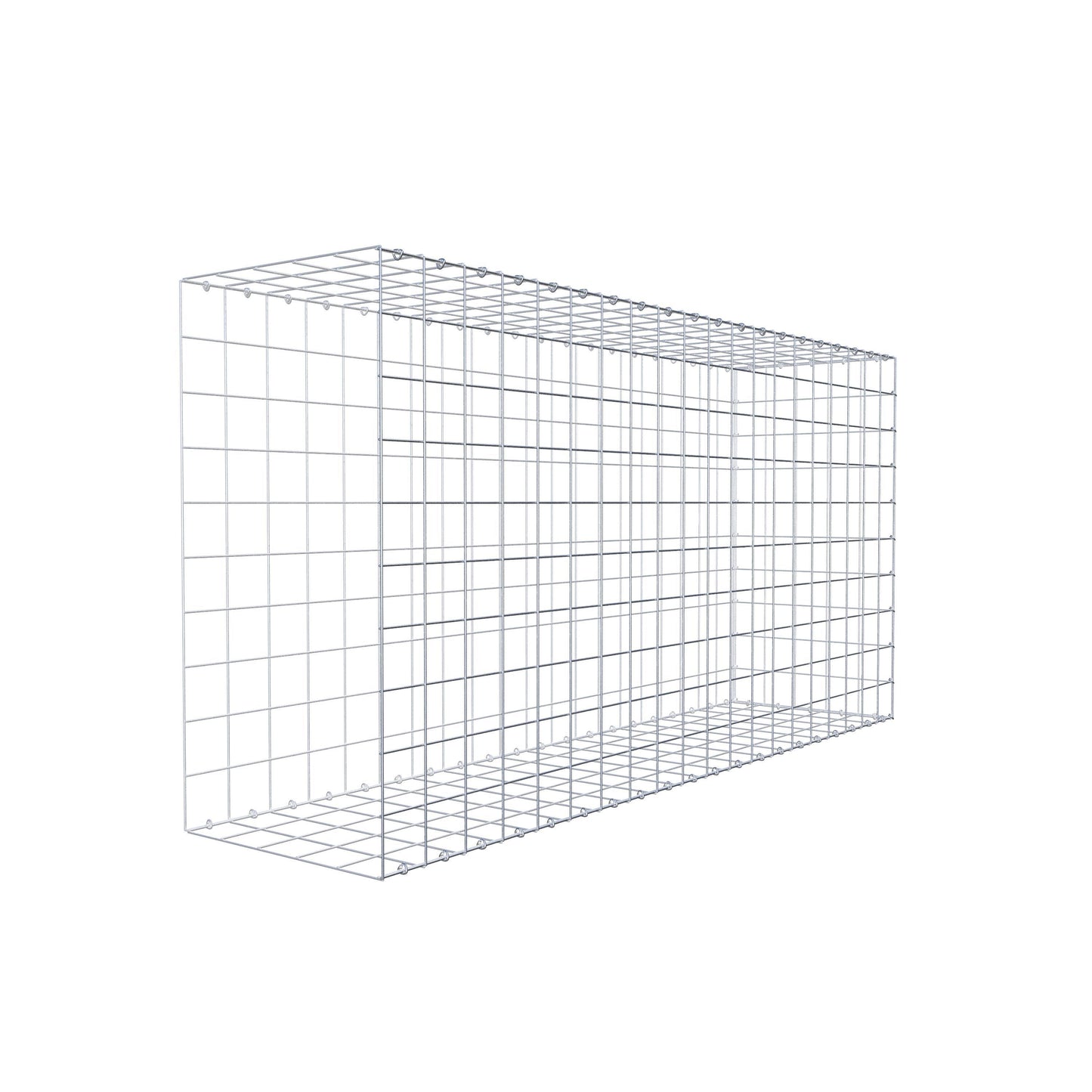 Mounted gabion type 2 200 cm x 100 cm x 50 cm (L x H x D), mesh size 10 cm x 10 cm, C-ring