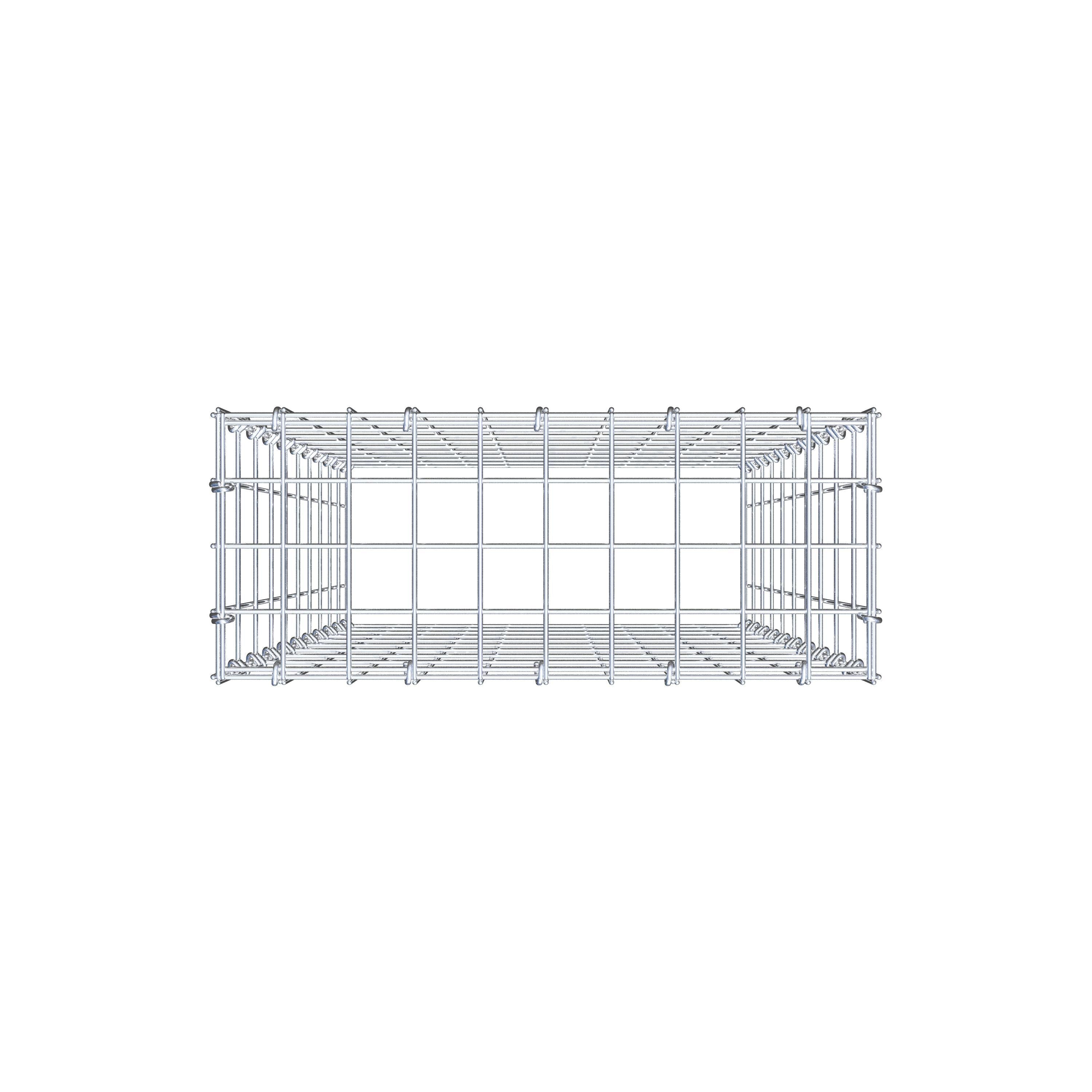 Mounted gabion type 3 100 cm x 50 cm x 20 cm (L x H x D), mesh size 5 cm x 10 cm, C-ring