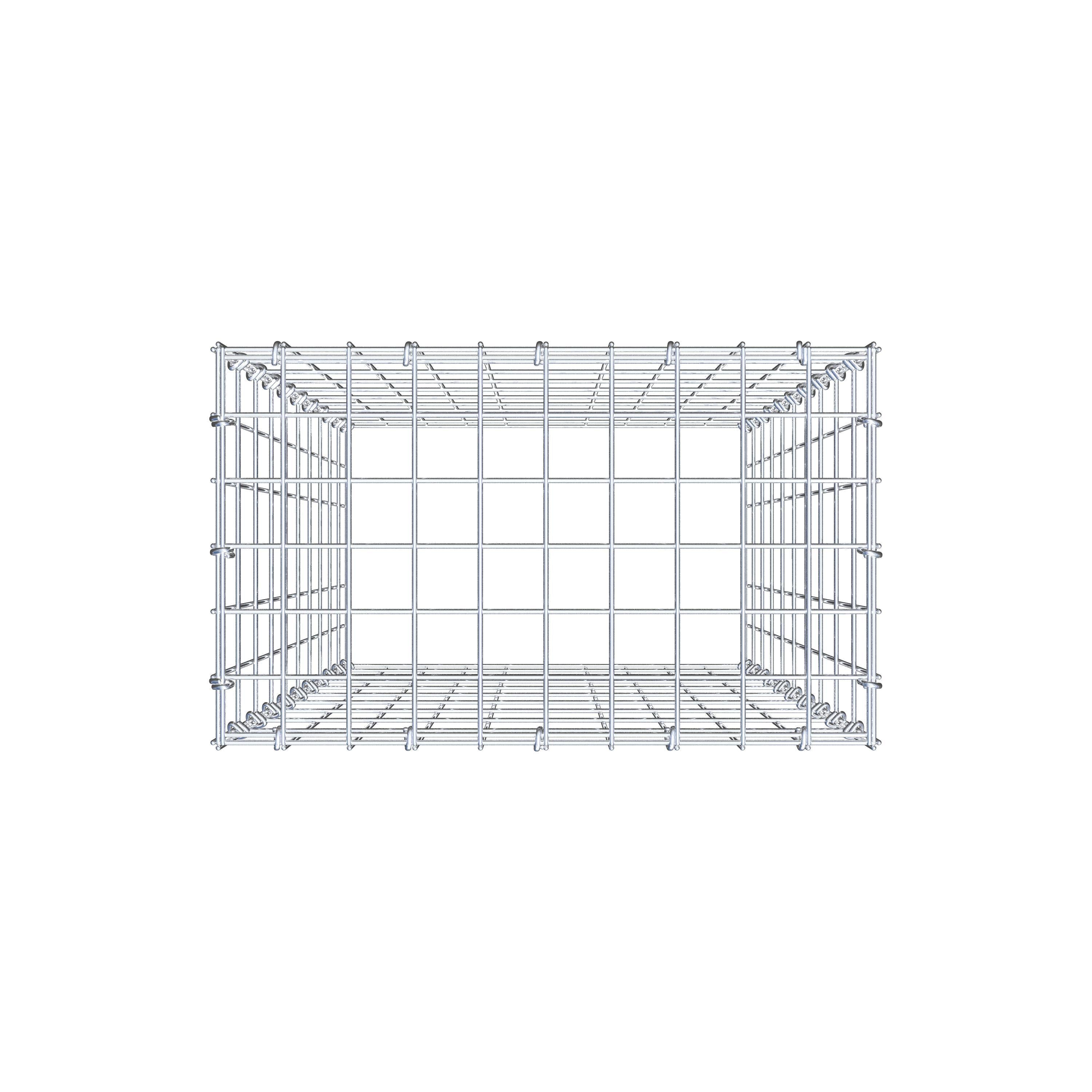 Mounted gabion type 3 100 cm x 50 cm x 30 cm (L x H x D), mesh size 5 cm x 10 cm, C-ring