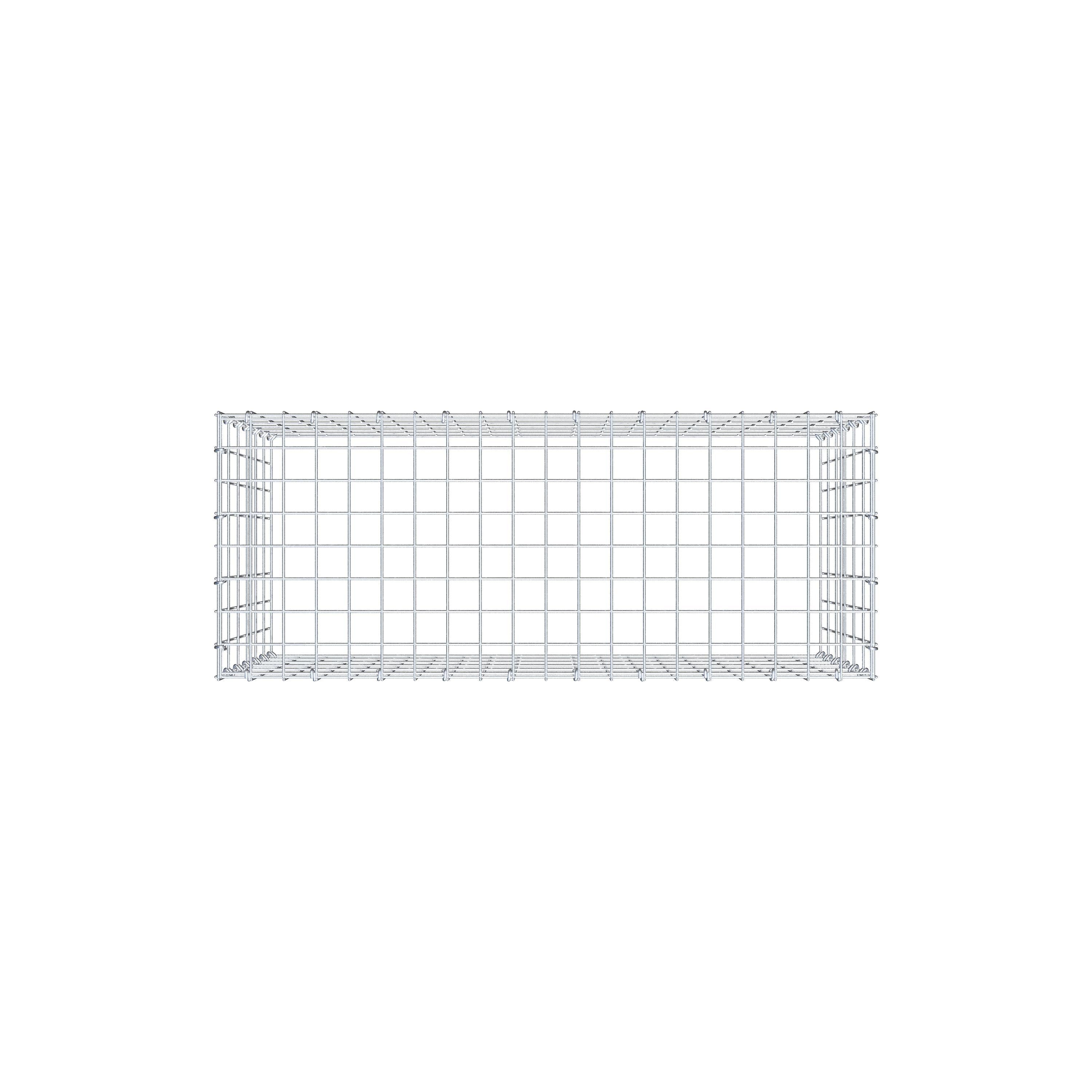 Mounted gabion type 3 100 cm x 60 cm x 40 cm (L x H x D), mesh size 5 cm x 10 cm, C-ring