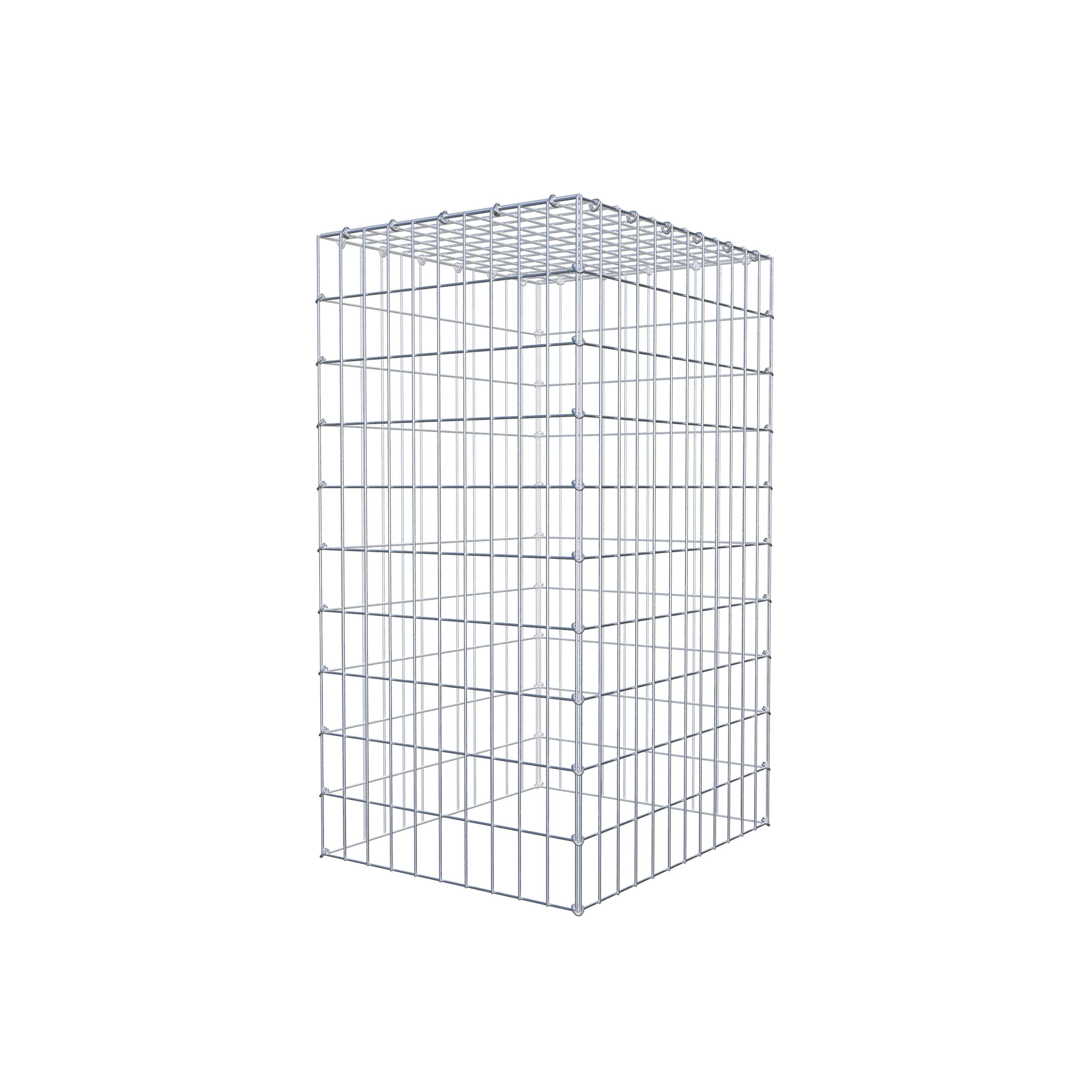 Typ 3 påbyggnadsgabion 100 cm x 60 cm x 50 cm (L x H x D), maskstorlek 5 cm x 10 cm, C-ring