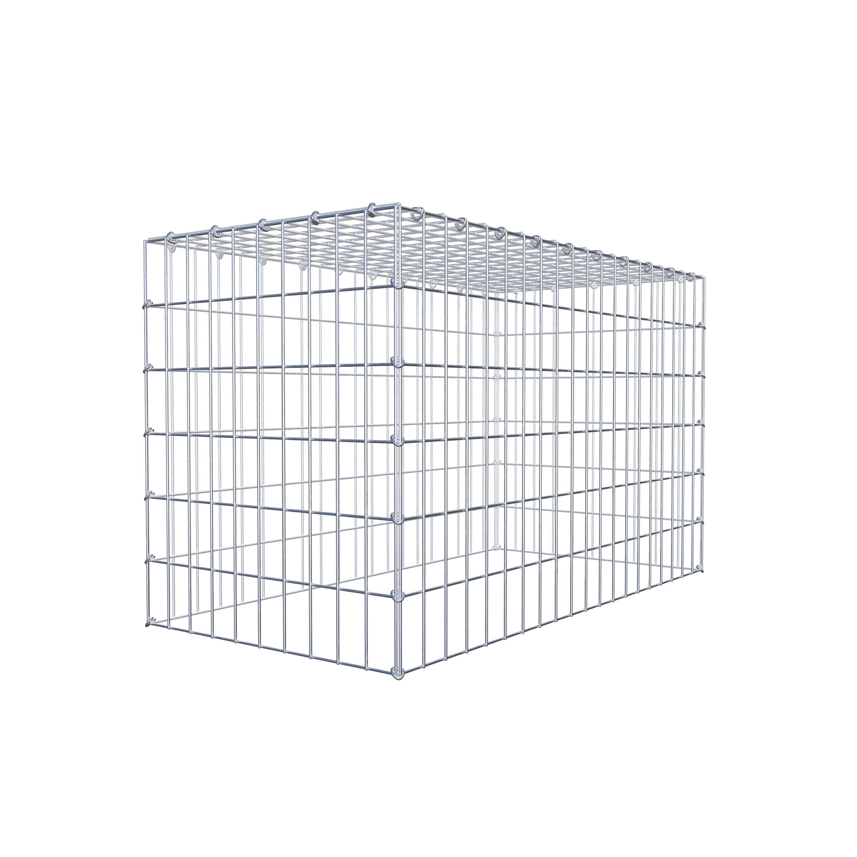 Typ 3 påbyggnadsgabion 100 cm x 60 cm x 50 cm (L x H x D), maskstorlek 5 cm x 10 cm, C-ring