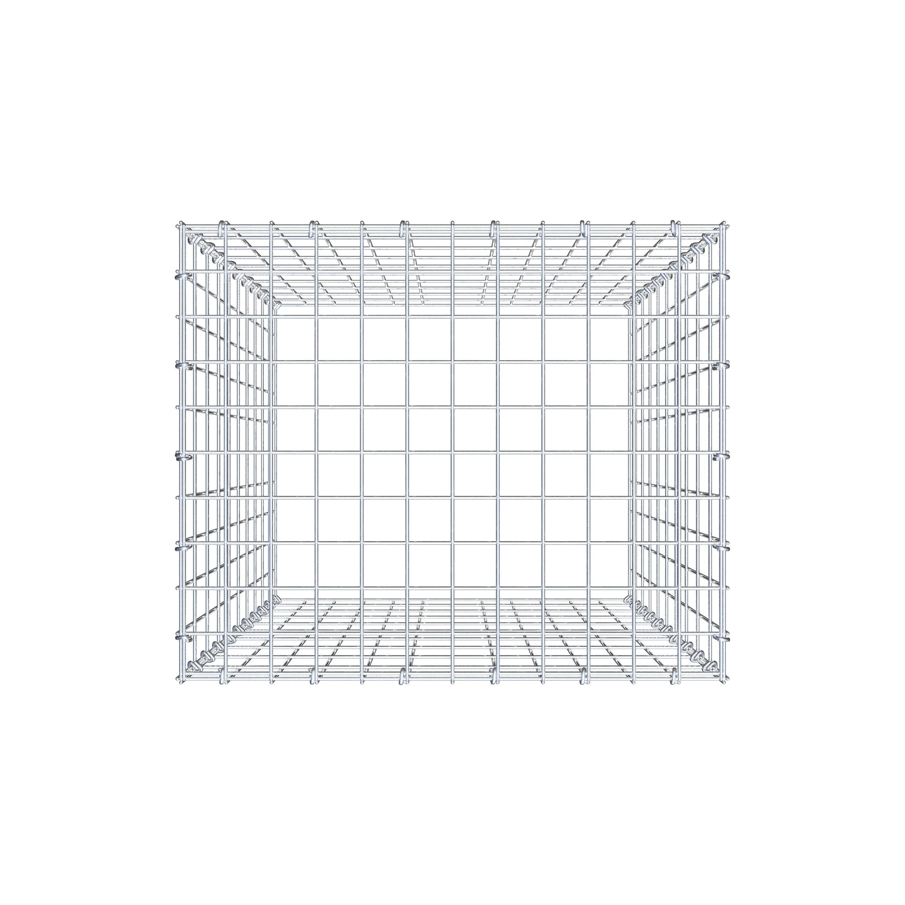 Typ 3 påbyggnadsgabion 100 cm x 60 cm x 50 cm (L x H x D), maskstorlek 5 cm x 10 cm, C-ring