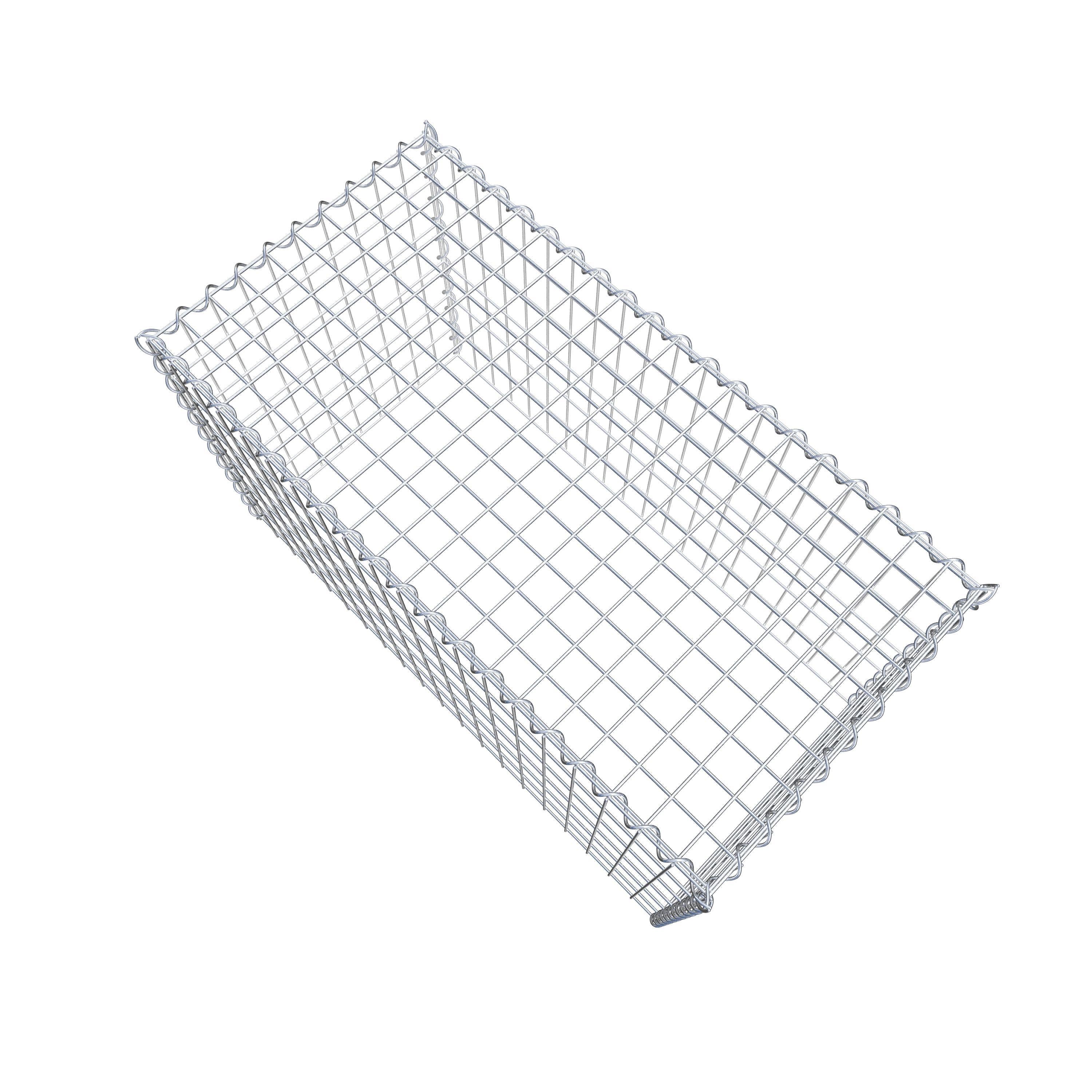 Opvokset gabion type 3 100 cm x 60 cm x 50 cm (L x H x D), maskestørrelse 5 cm x 10 cm, spiral