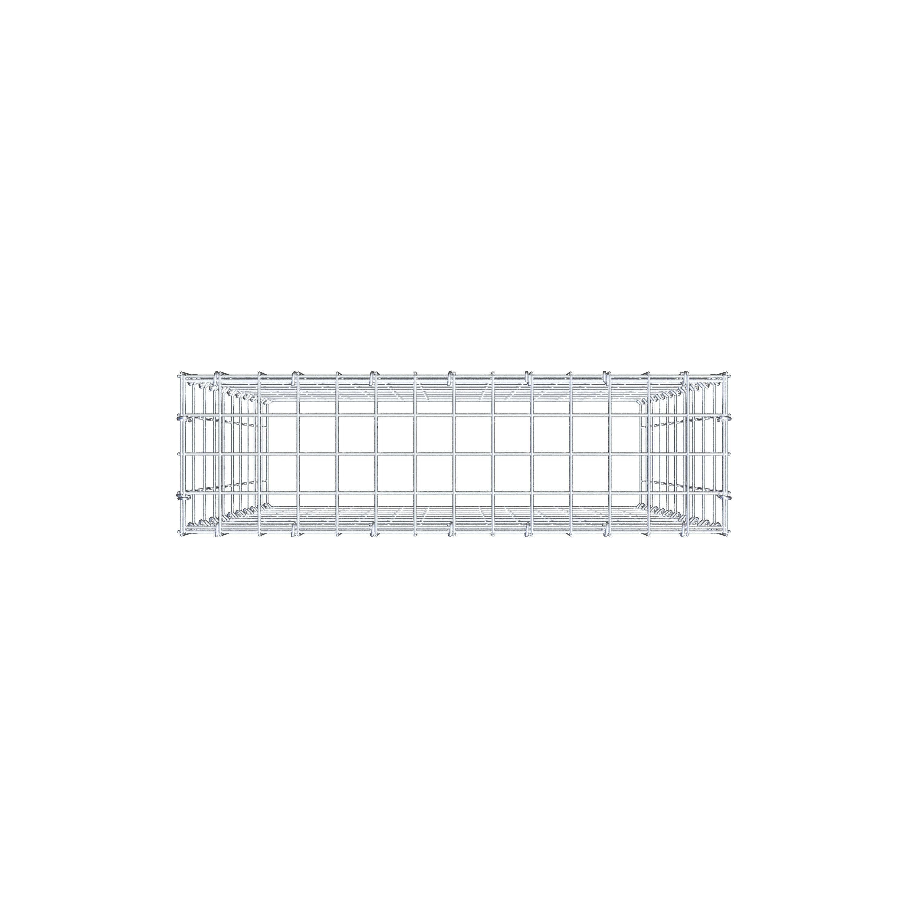 Mounted gabion type 3 100 cm x 70 cm x 20 cm (L x H x D), mesh size 5 cm x 10 cm, C-ring