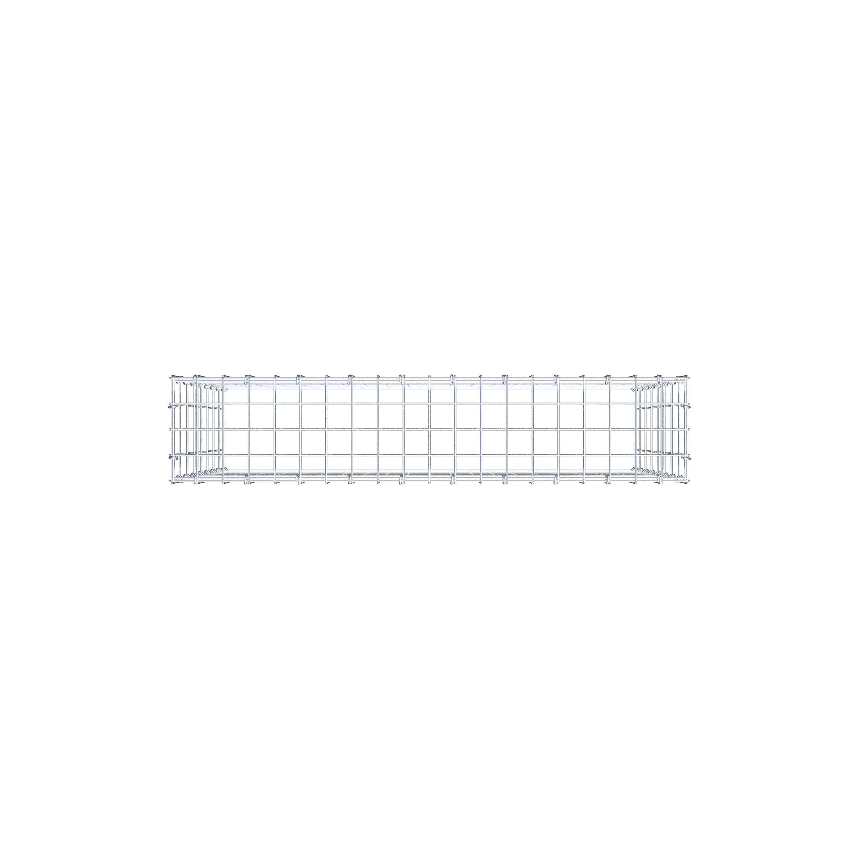 Monteret gabion type 3 100 cm x 80 cm x 20 cm (L x H x D), maskestørrelse 5 cm x 10 cm, C-ring