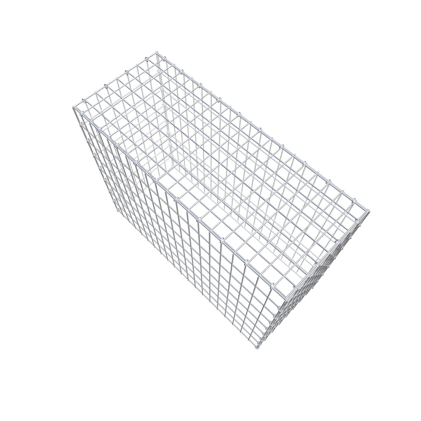 Typ 3 påbyggnadsgabion 100 cm x 80 cm x 40 cm (L x H x D), maskstorlek 5 cm x 10 cm, C-ring