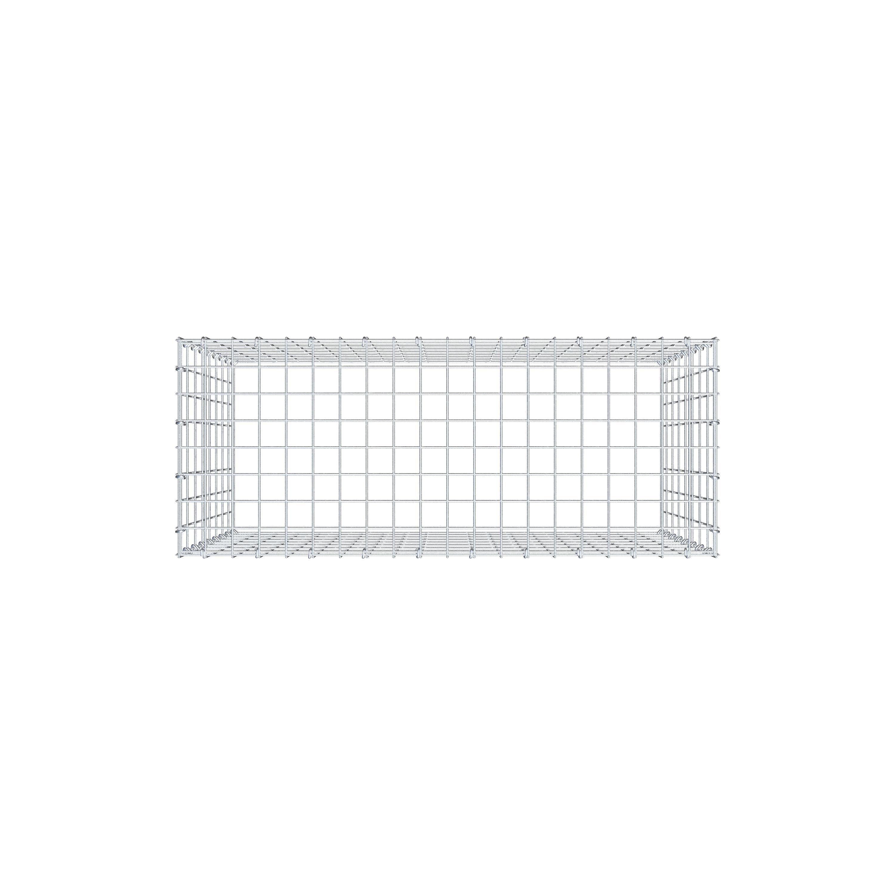 Mounted gabion type 3 100 cm x 80 cm x 40 cm (L x H x D), mesh size 5 cm x 10 cm, C-ring