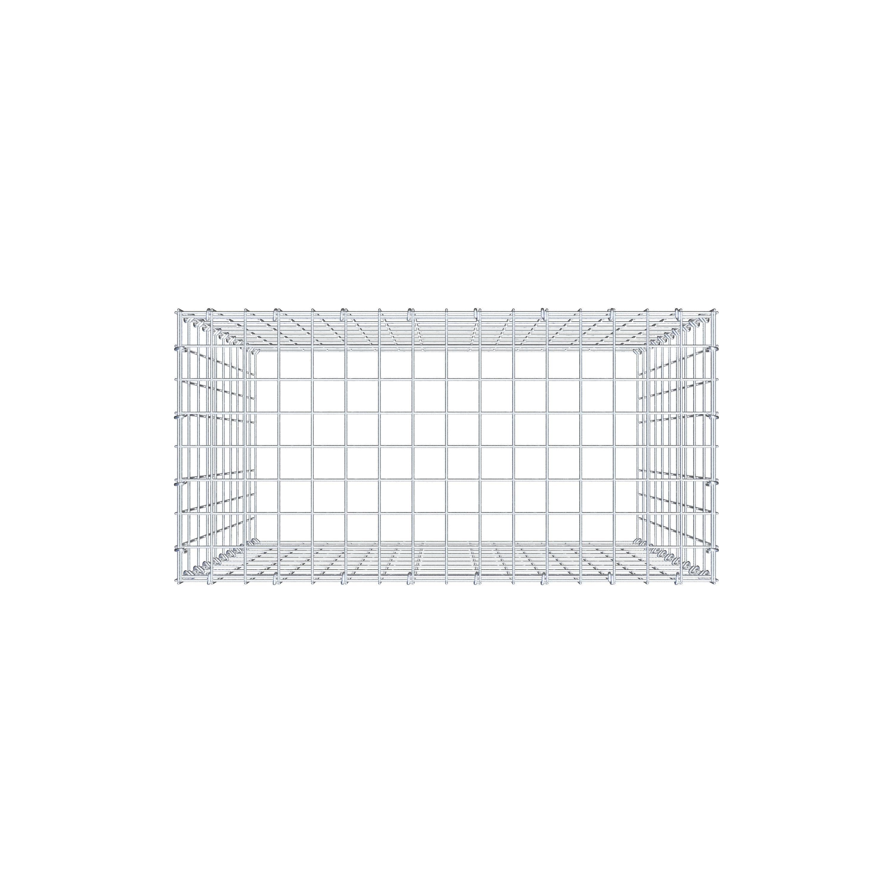 Mounted gabion type 3 100 cm x 80 cm x 40 cm (L x H x D), mesh size 5 cm x 10 cm, C-ring