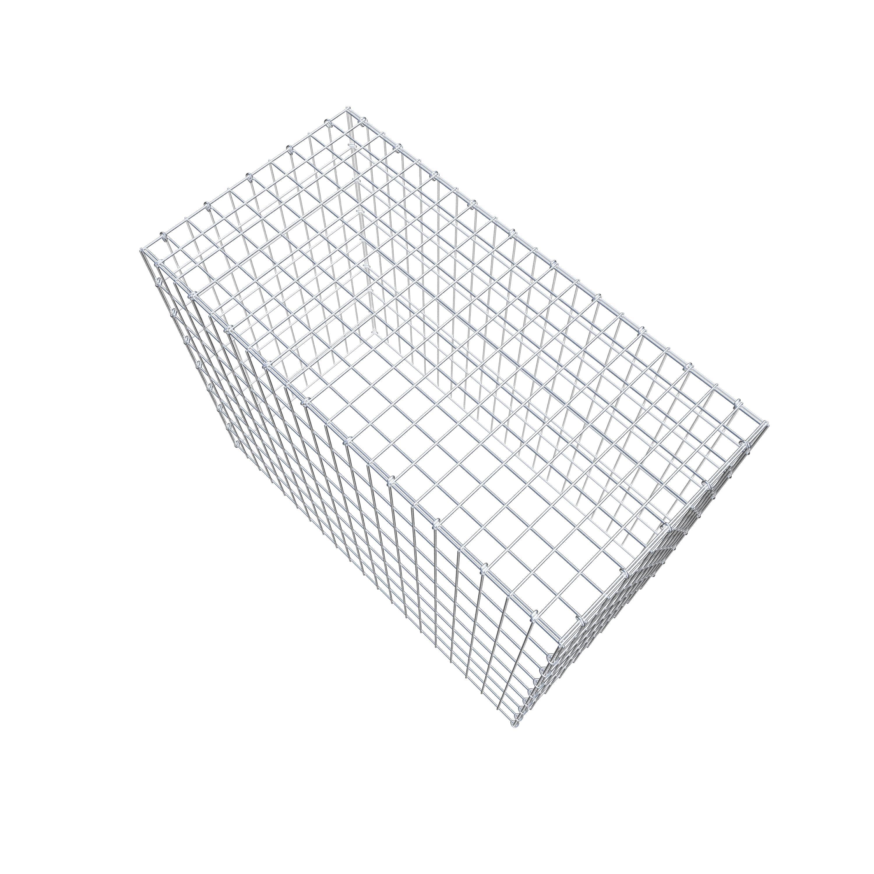 Typ 3 påbyggnadsgabion 100 cm x 80 cm x 50 cm (L x H x D), maskstorlek 5 cm x 10 cm, C-ring