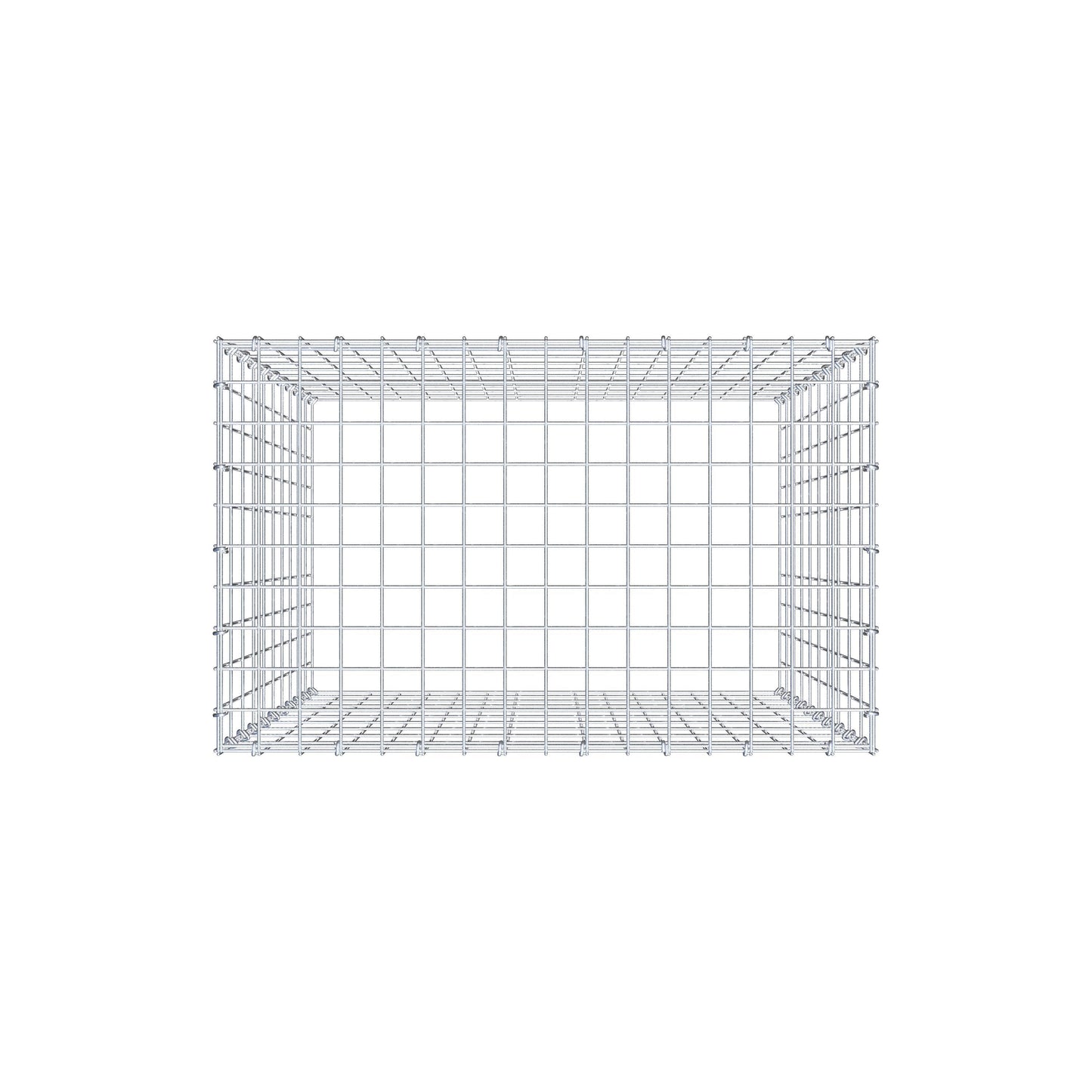 Monteret gabion type 3 100 cm x 80 cm x 50 cm (L x H x D), maskestørrelse 5 cm x 10 cm, C-ring
