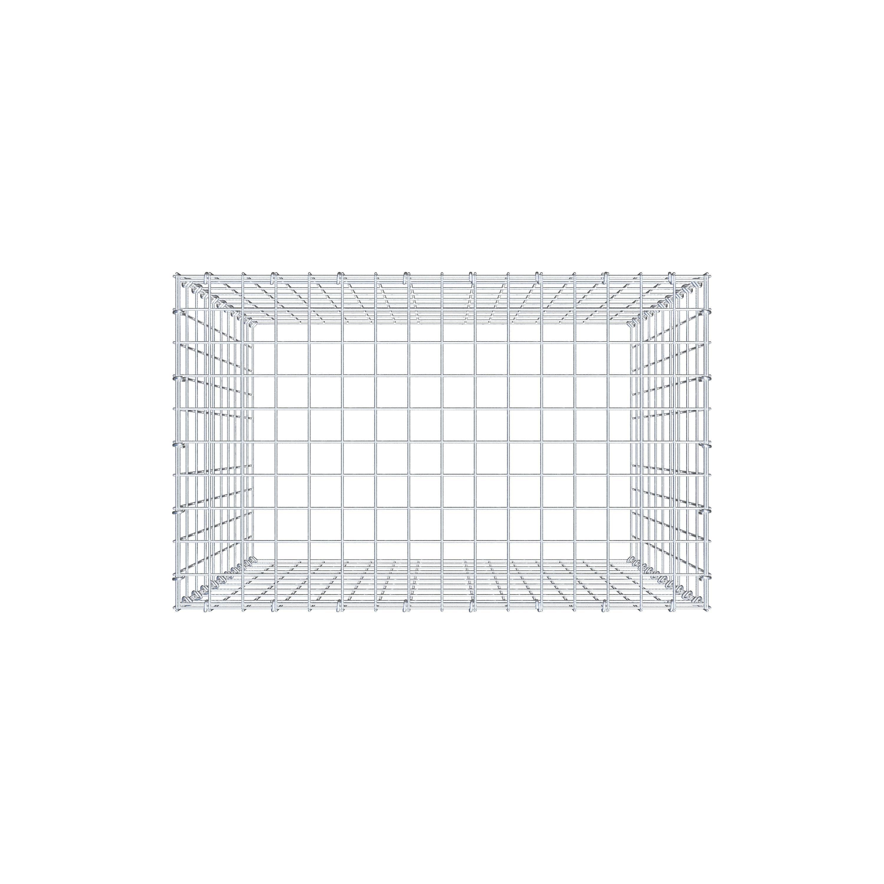 Typ 3 påbyggnadsgabion 100 cm x 80 cm x 50 cm (L x H x D), maskstorlek 5 cm x 10 cm, C-ring