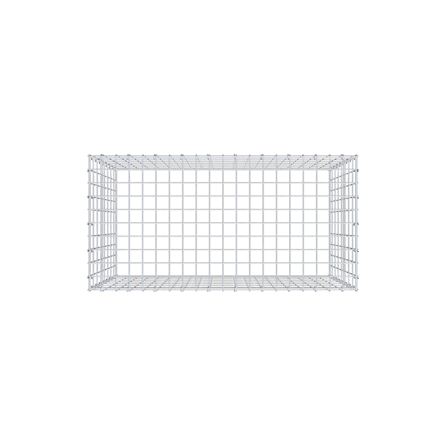 Monteret gabion type 3 100 cm x 80 cm x 50 cm (L x H x D), maskestørrelse 5 cm x 10 cm, C-ring