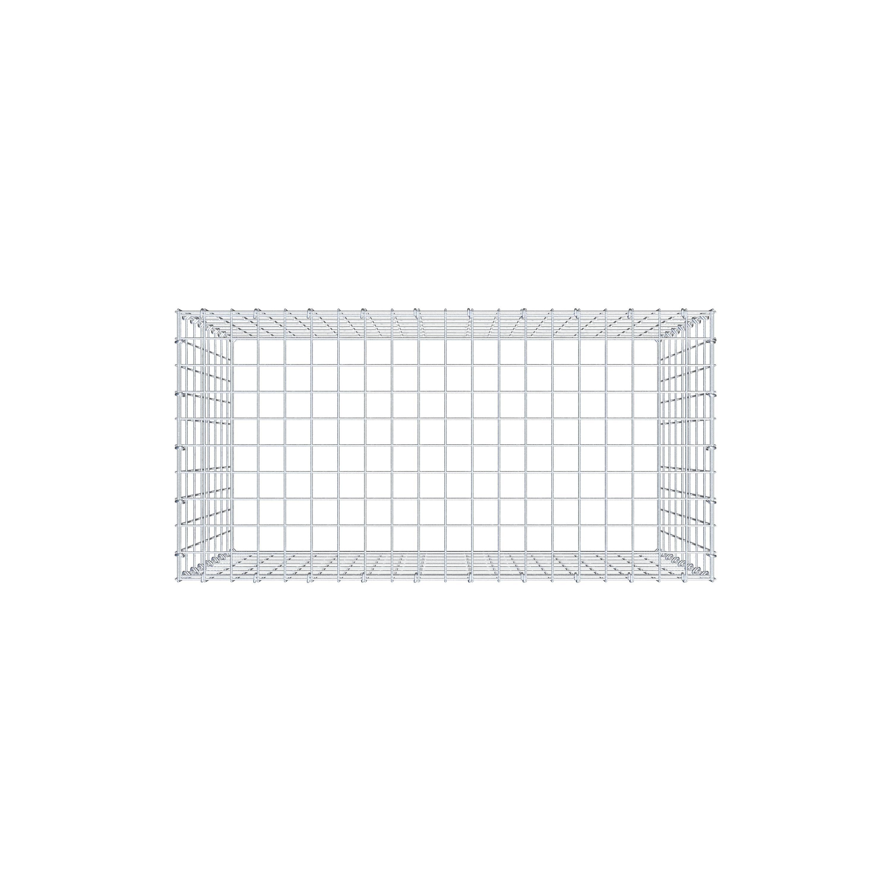 Mounted gabion type 3 100 cm x 80 cm x 50 cm (L x H x D), mesh size 5 cm x 10 cm, C-ring