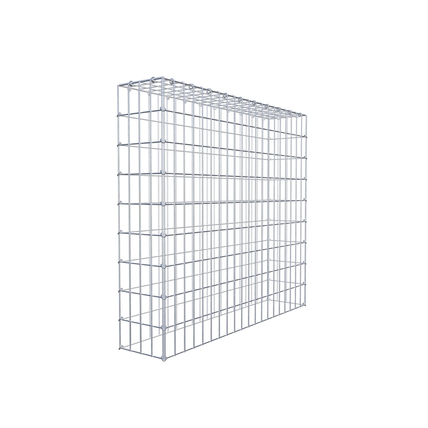 Typ 3 påbyggnadsgabion 100 cm x 90 cm x 20 cm (L x H x D), maskstorlek 5 cm x 10 cm, C-ring