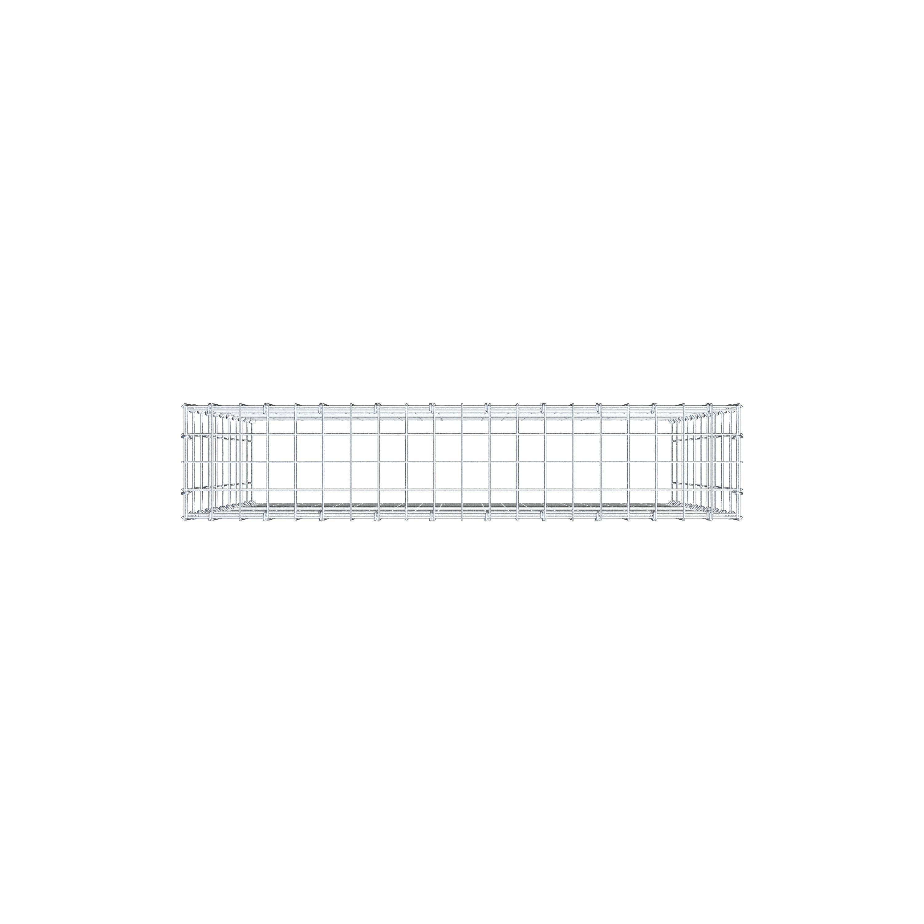 Monteret gabion type 3 100 cm x 100 cm x 20 cm (L x H x D), maskestørrelse 5 cm x 10 cm, C-ring