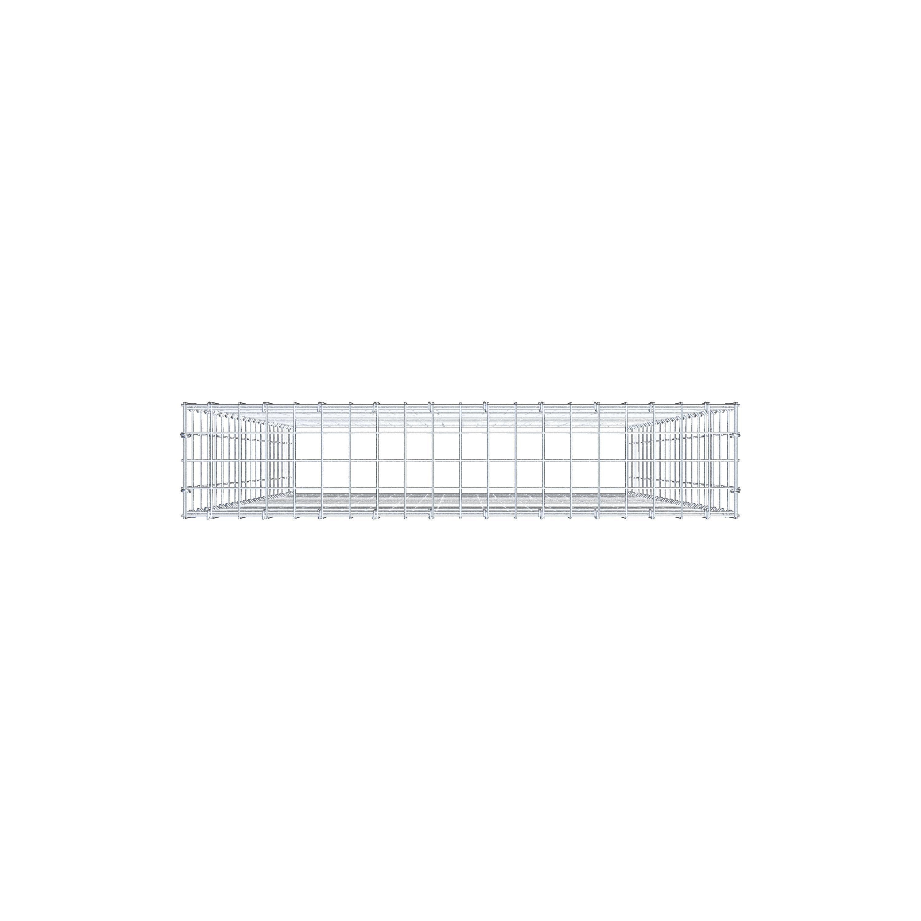 Mounted gabion type 3 200 cm x 100 cm x 20 cm (L x H x D), mesh size 5 cm x 10 cm, C-ring