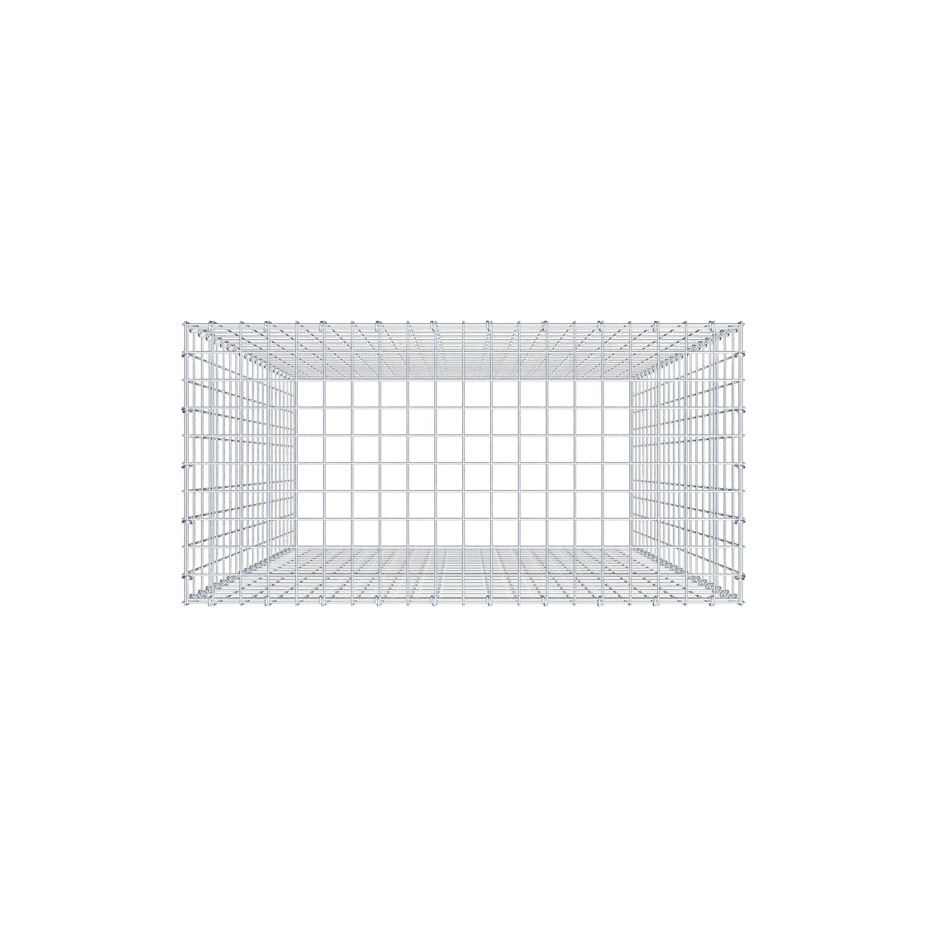 Mounted gabion type 3 200 cm x 100 cm x 50 cm (L x H x D), mesh size 5 cm x 10 cm, C-ring