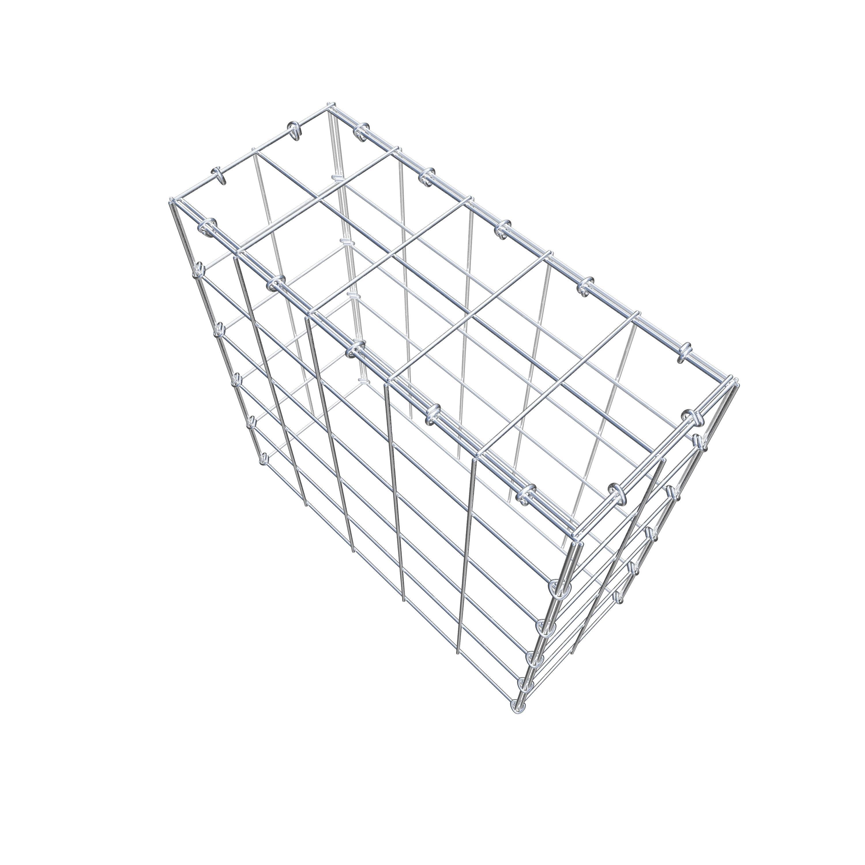 Mounted gabion type 3 50 cm x 50 cm x 20 cm (L x H x D), mesh size 10 cm x 10 cm, C-ring