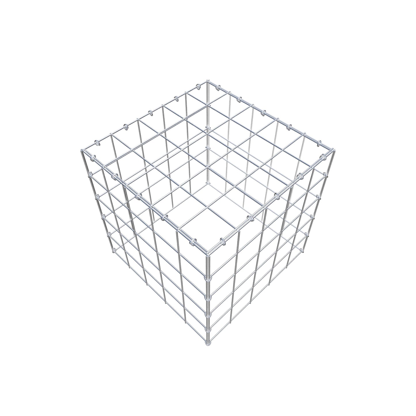 Opbouw schanskorf type 3 50 cm x 50 cm x 50 cm (L x H x D), maaswijdte 10 cm x 10 cm, C-ring