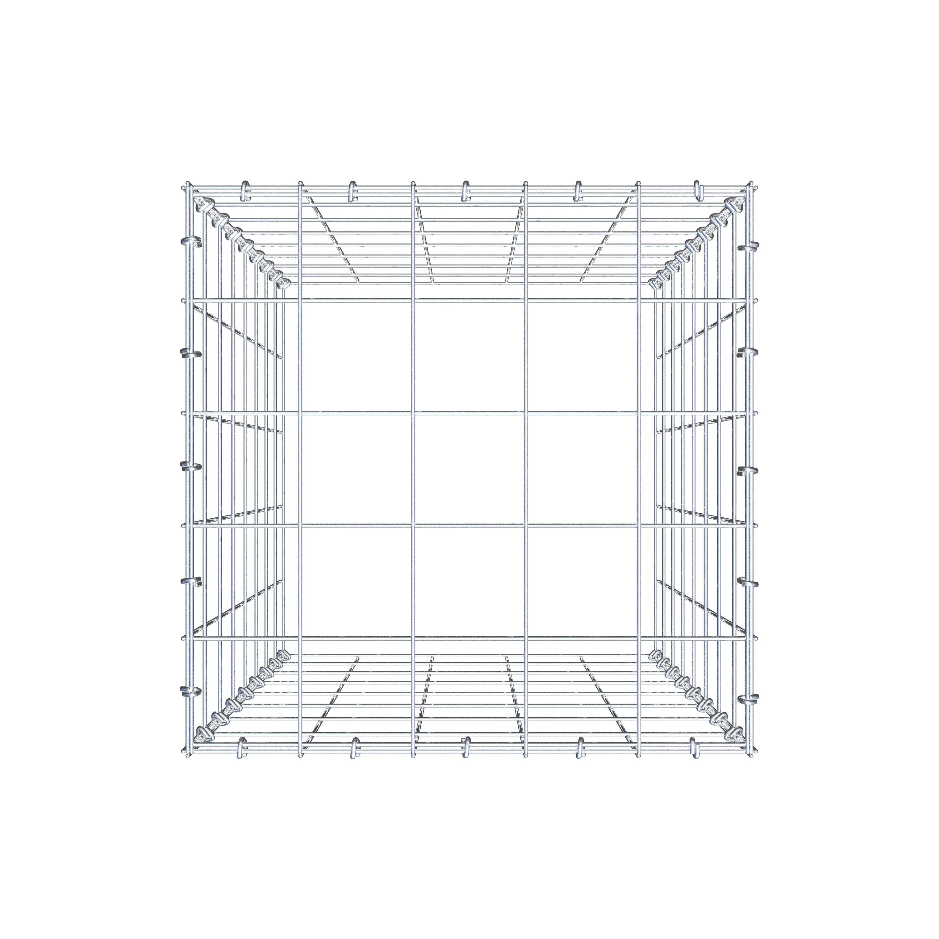 Mounted gabion type 3 80 cm x 50 cm x 50 cm (L x H x D), mesh size 10 cm x 10 cm, C-ring