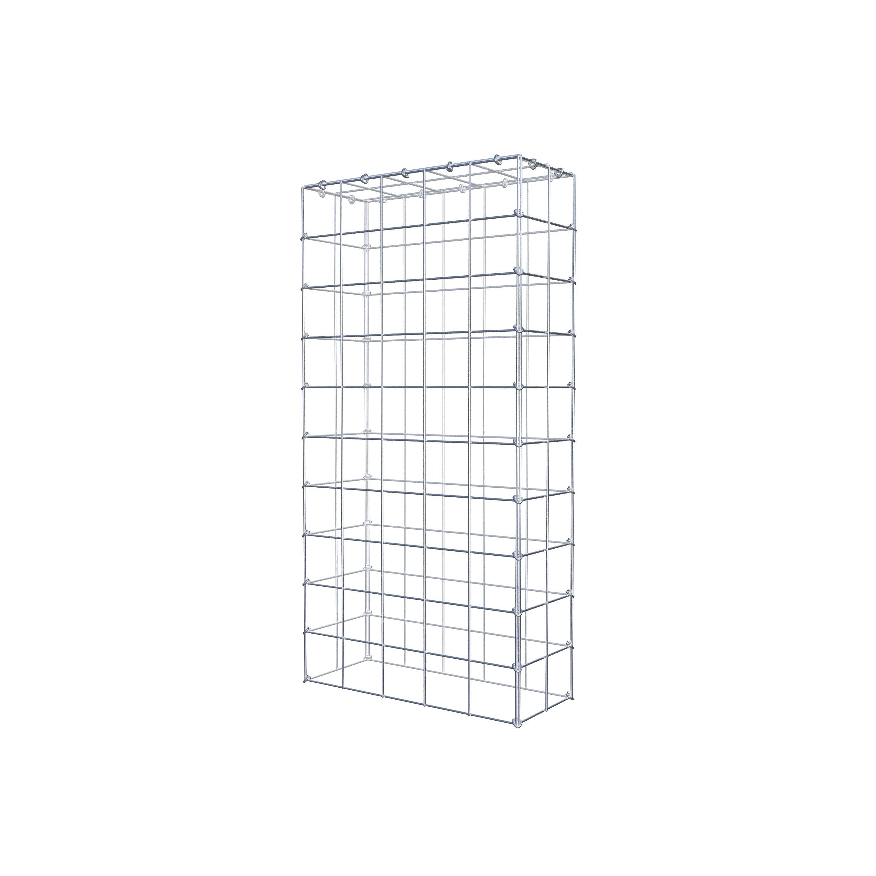 Monteret gabion type 3 100 cm x 20 cm x 50 cm (L x H x D), maskestørrelse 10 cm x 10 cm, C-ring