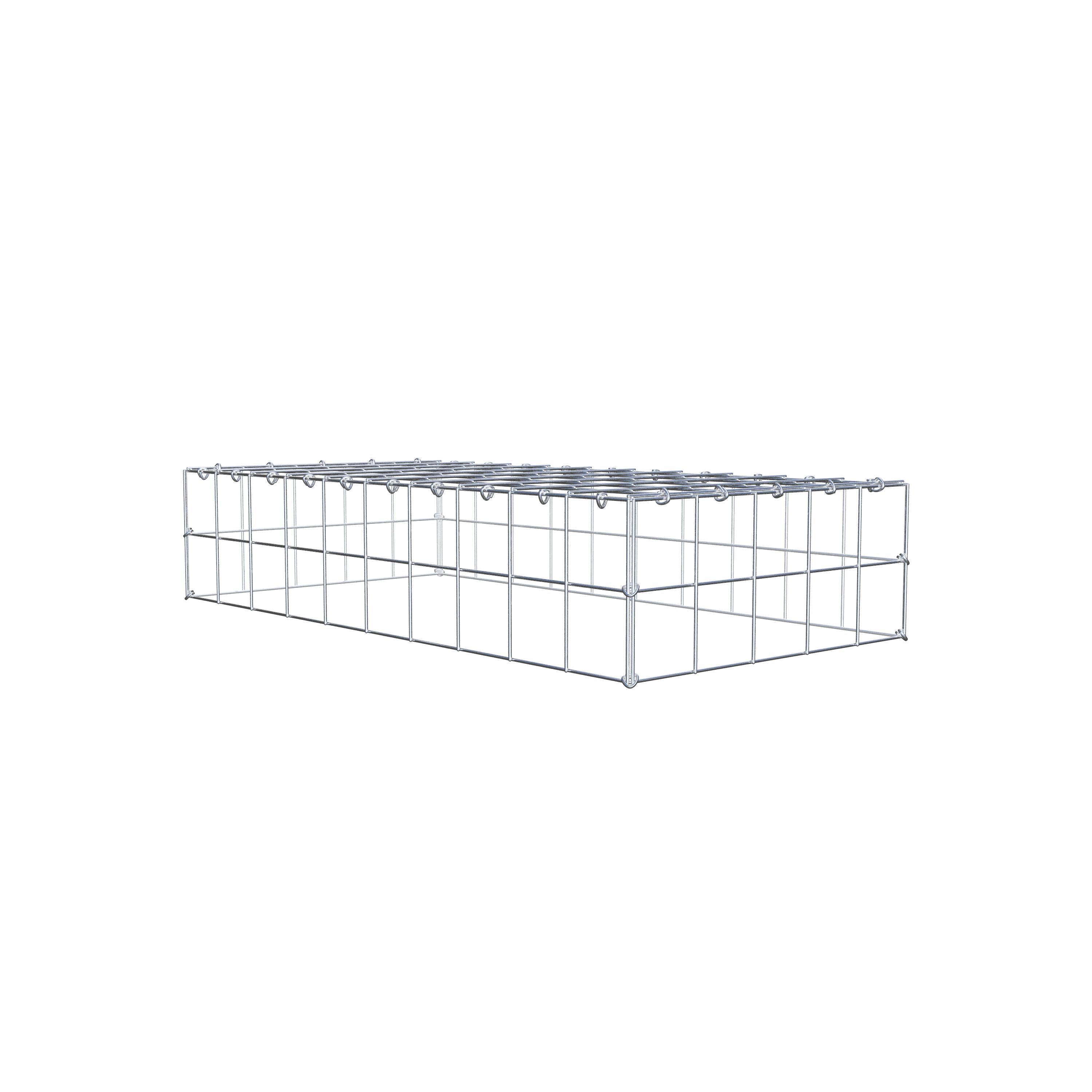 Mounted gabion type 3 100 cm x 20 cm x 50 cm (L x H x D), mesh size 10 cm x 10 cm, C-ring