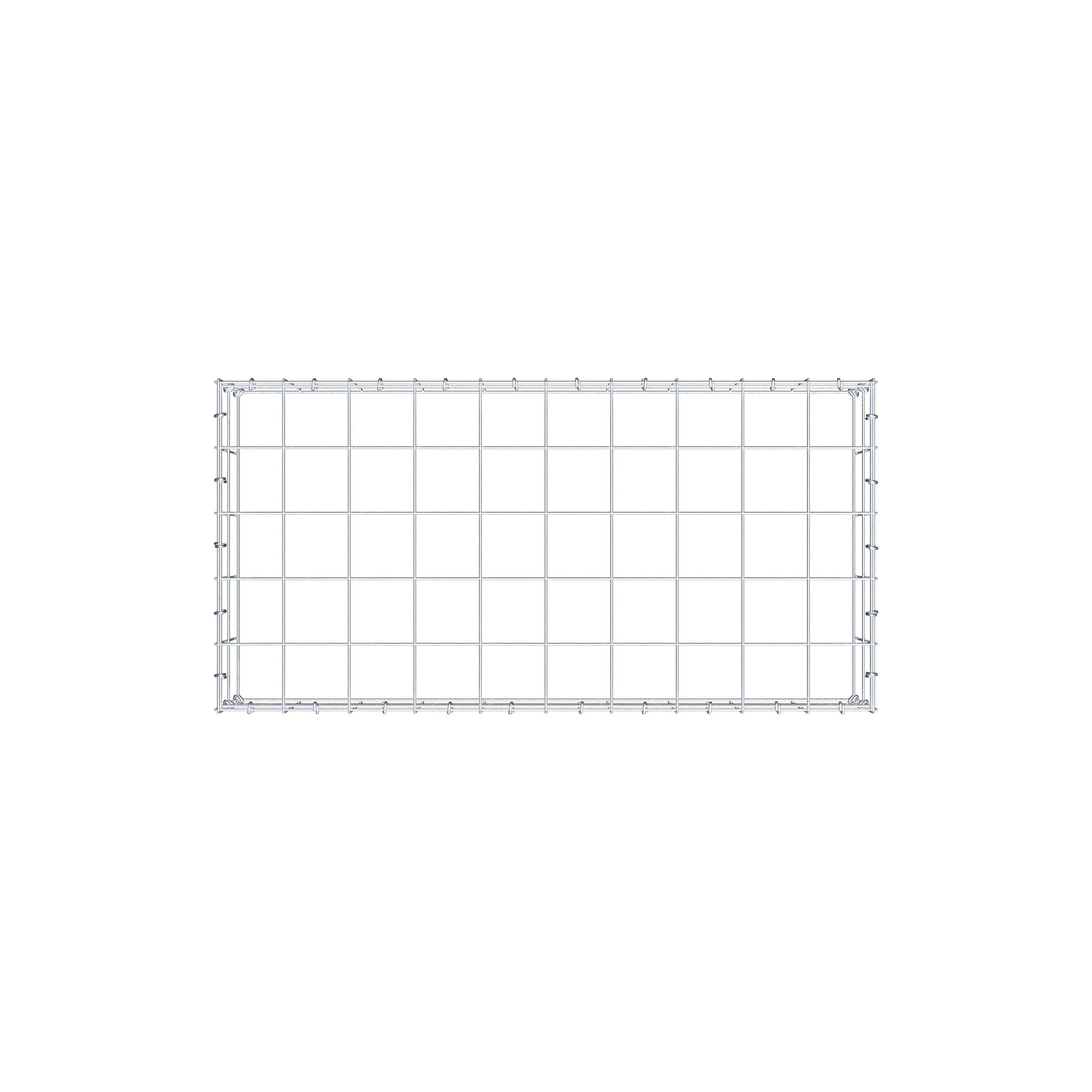 Mounted gabion type 3 100 cm x 20 cm x 50 cm (L x H x D), mesh size 10 cm x 10 cm, C-ring