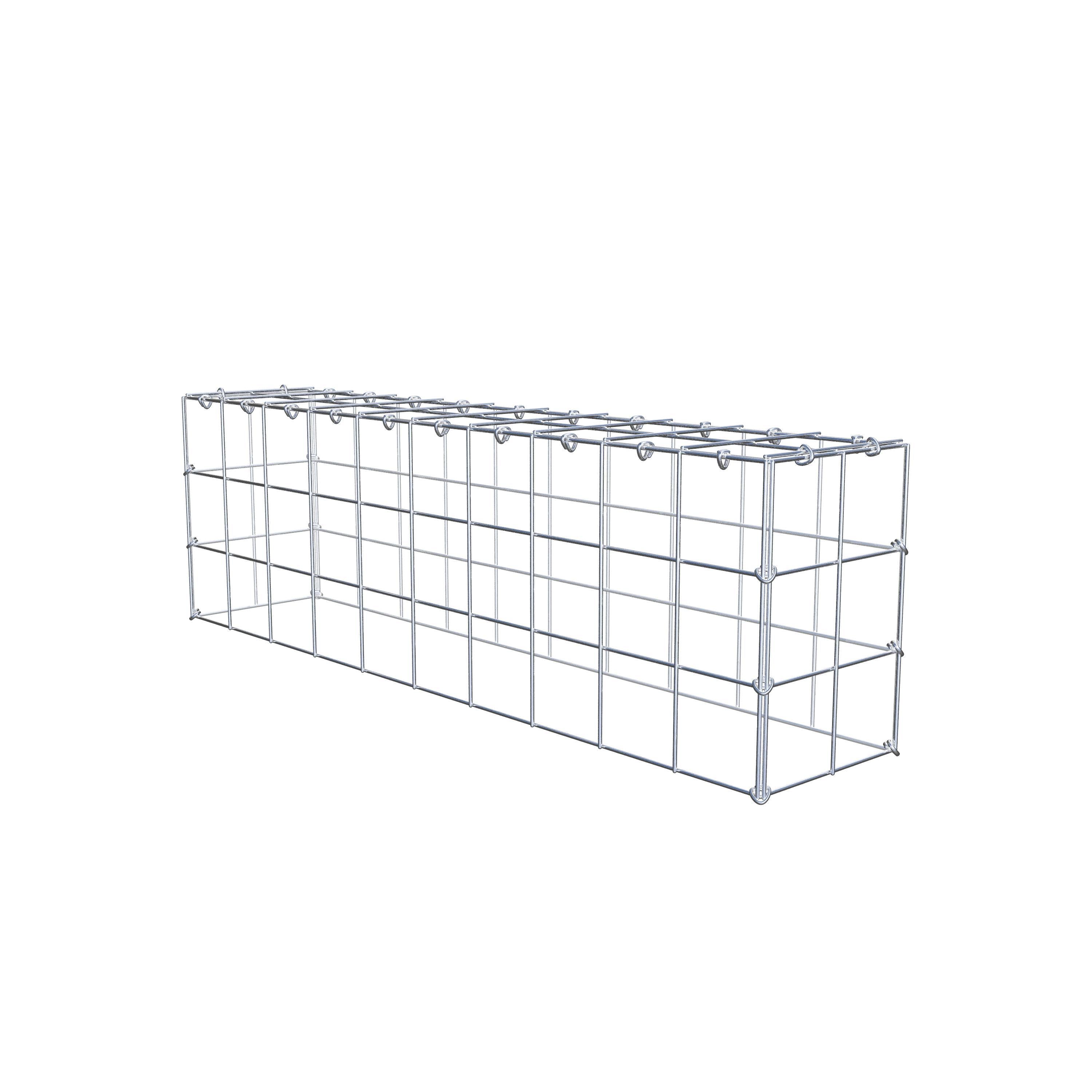 Monteret gabion type 3 100 cm x 30 cm x 20 cm (L x H x D), maskestørrelse 10 cm x 10 cm, C-ring