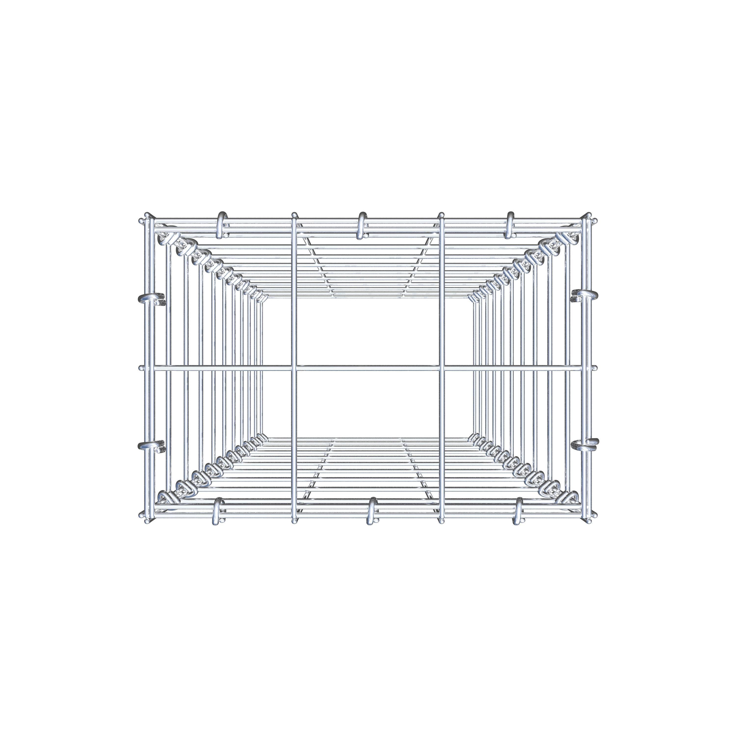 Monteret gabion type 3 100 cm x 30 cm x 20 cm (L x H x D), maskestørrelse 10 cm x 10 cm, C-ring