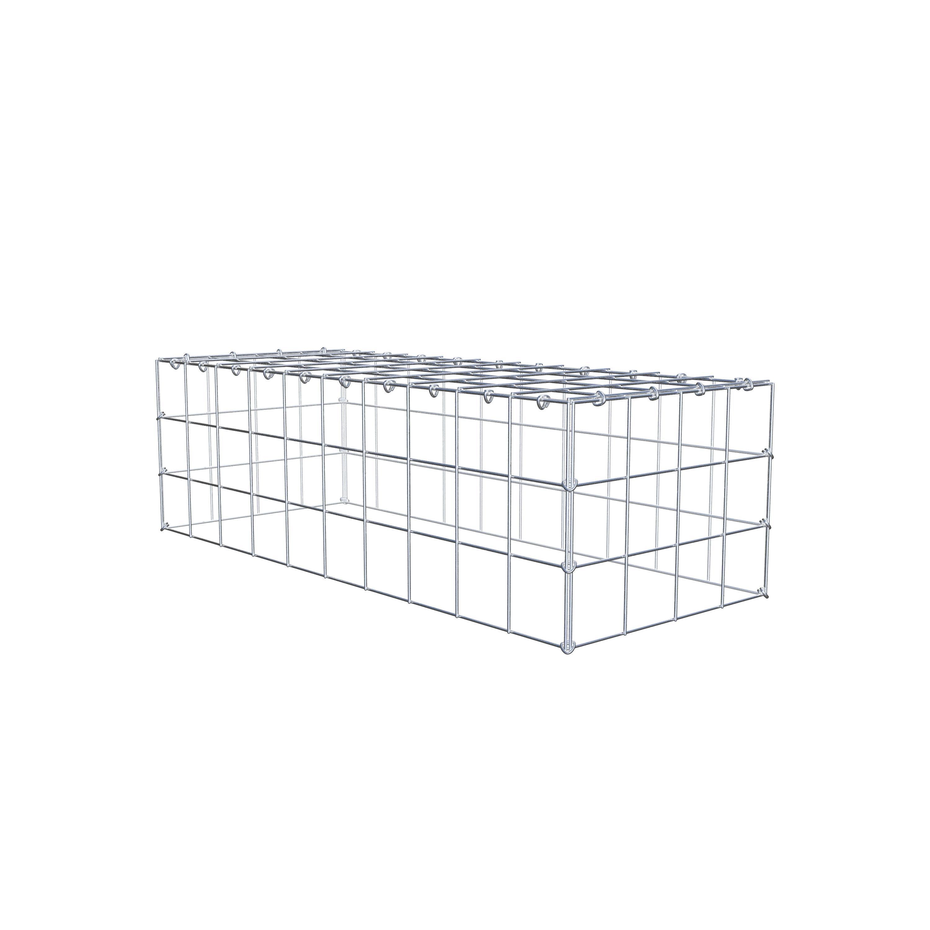 Monteret gabion type 3 100 cm x 30 cm x 40 cm (L x H x D), maskestørrelse 10 cm x 10 cm, C-ring