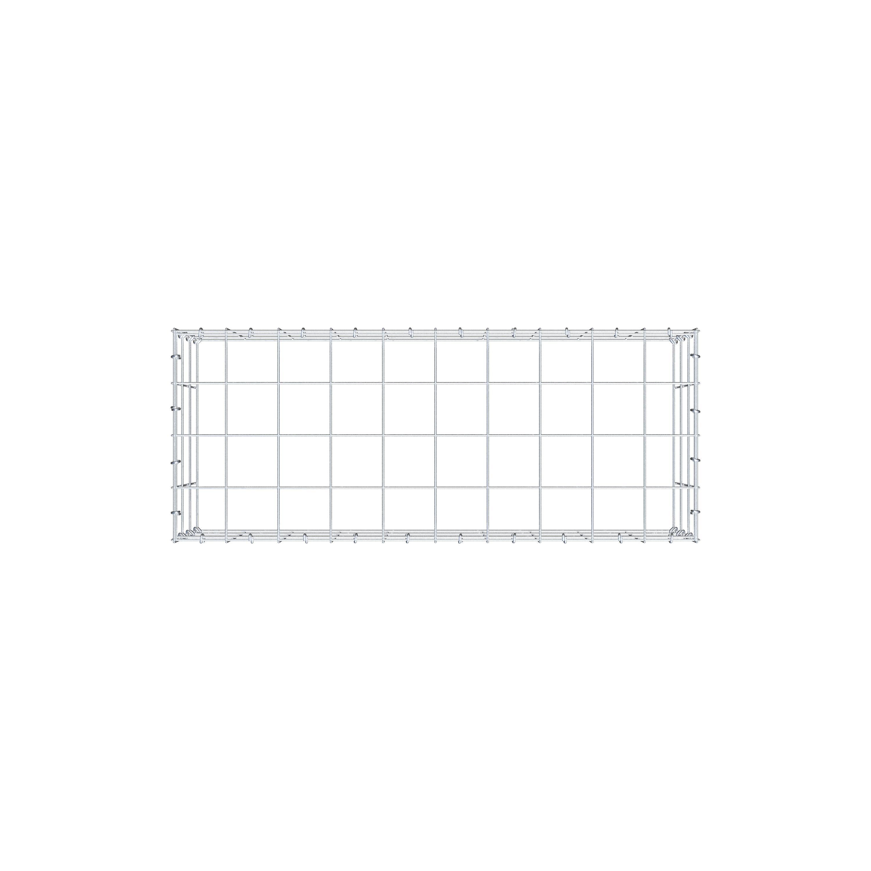 Monteret gabion type 3 100 cm x 30 cm x 40 cm (L x H x D), maskestørrelse 10 cm x 10 cm, C-ring