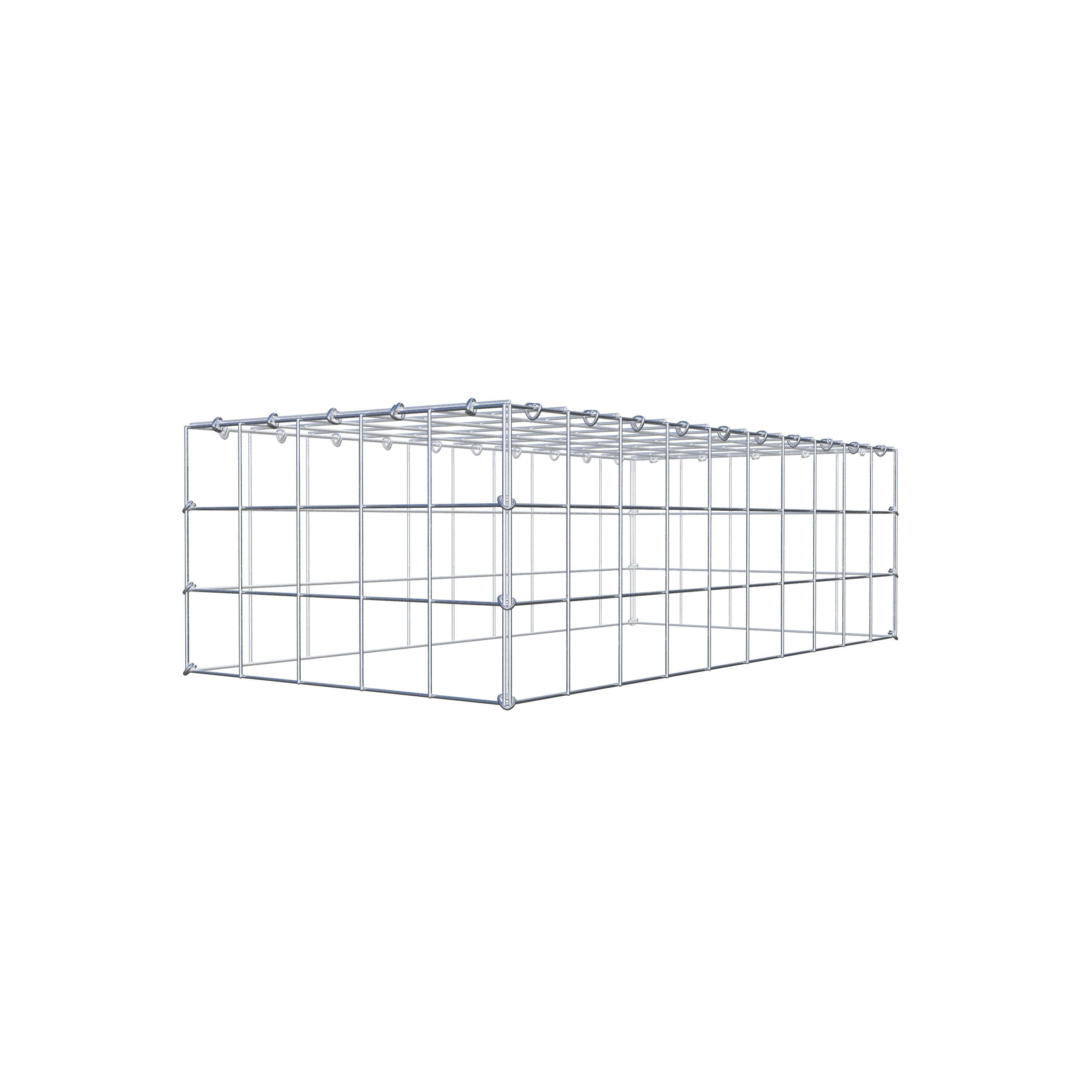 Typ 3 påbyggnadsgabion 100 cm x 30 cm x 50 cm (L x H x D), maskstorlek 10 cm x 10 cm, C-ring