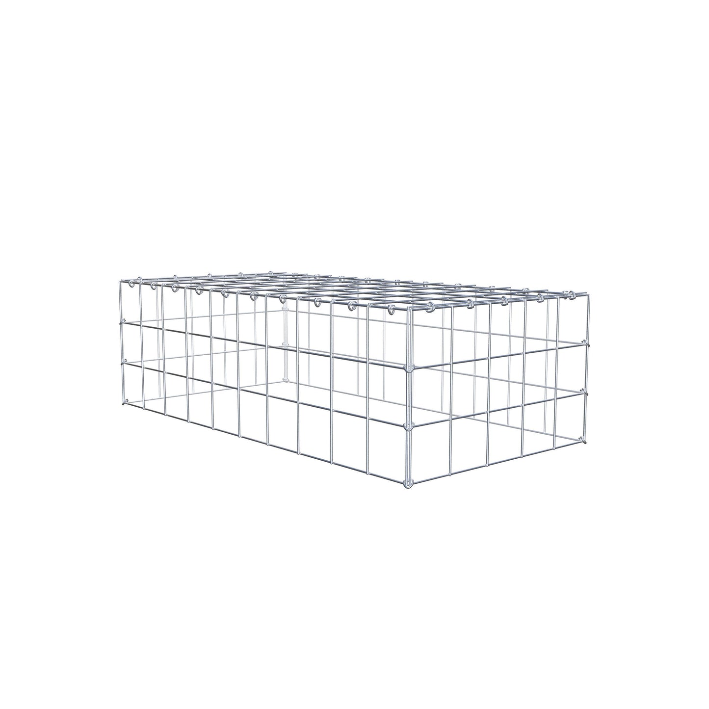 Mounted gabion type 3 100 cm x 30 cm x 50 cm (L x H x D), mesh size 10 cm x 10 cm, C-ring