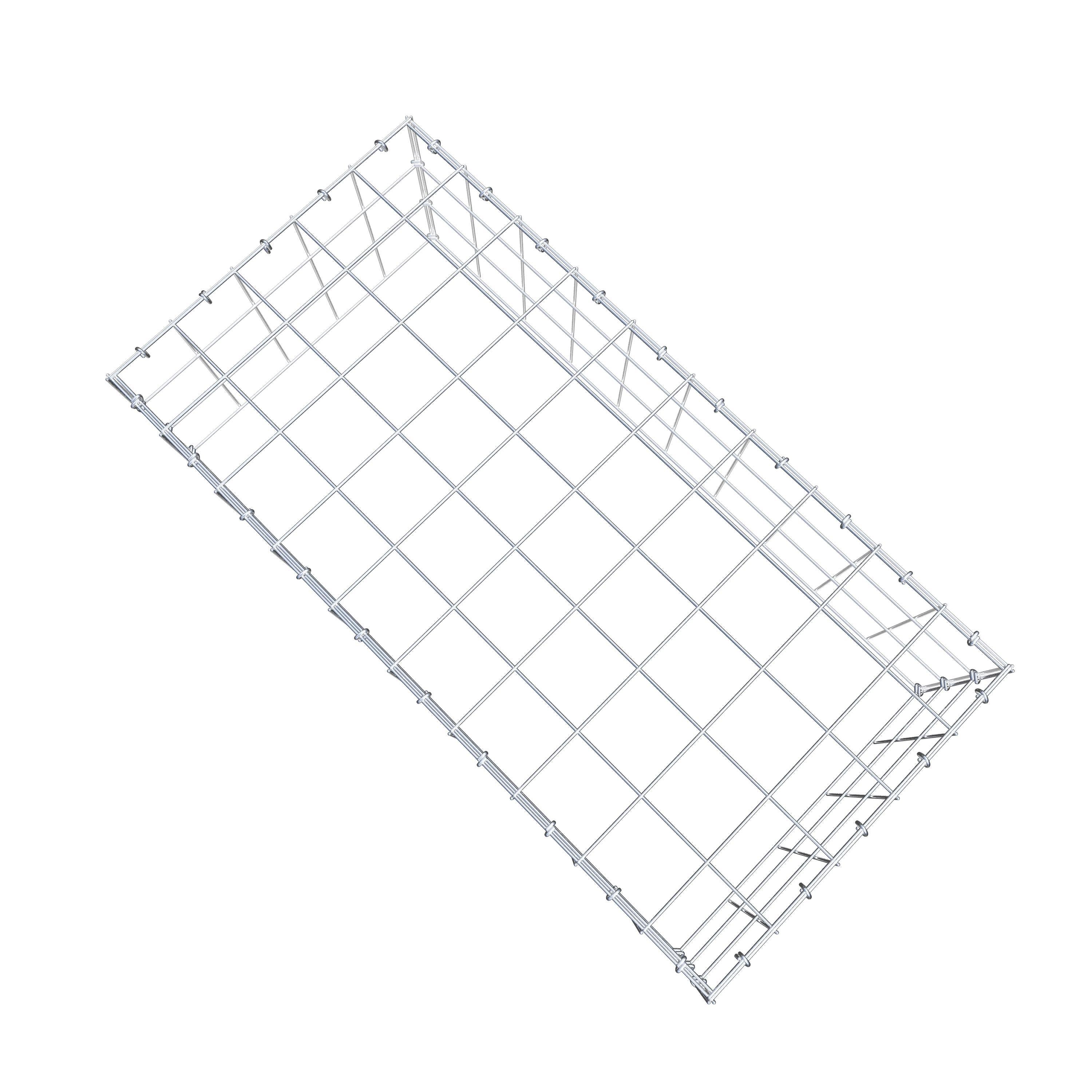 Monteret gabion type 3 100 cm x 30 cm x 50 cm (L x H x D), maskestørrelse 10 cm x 10 cm, C-ring