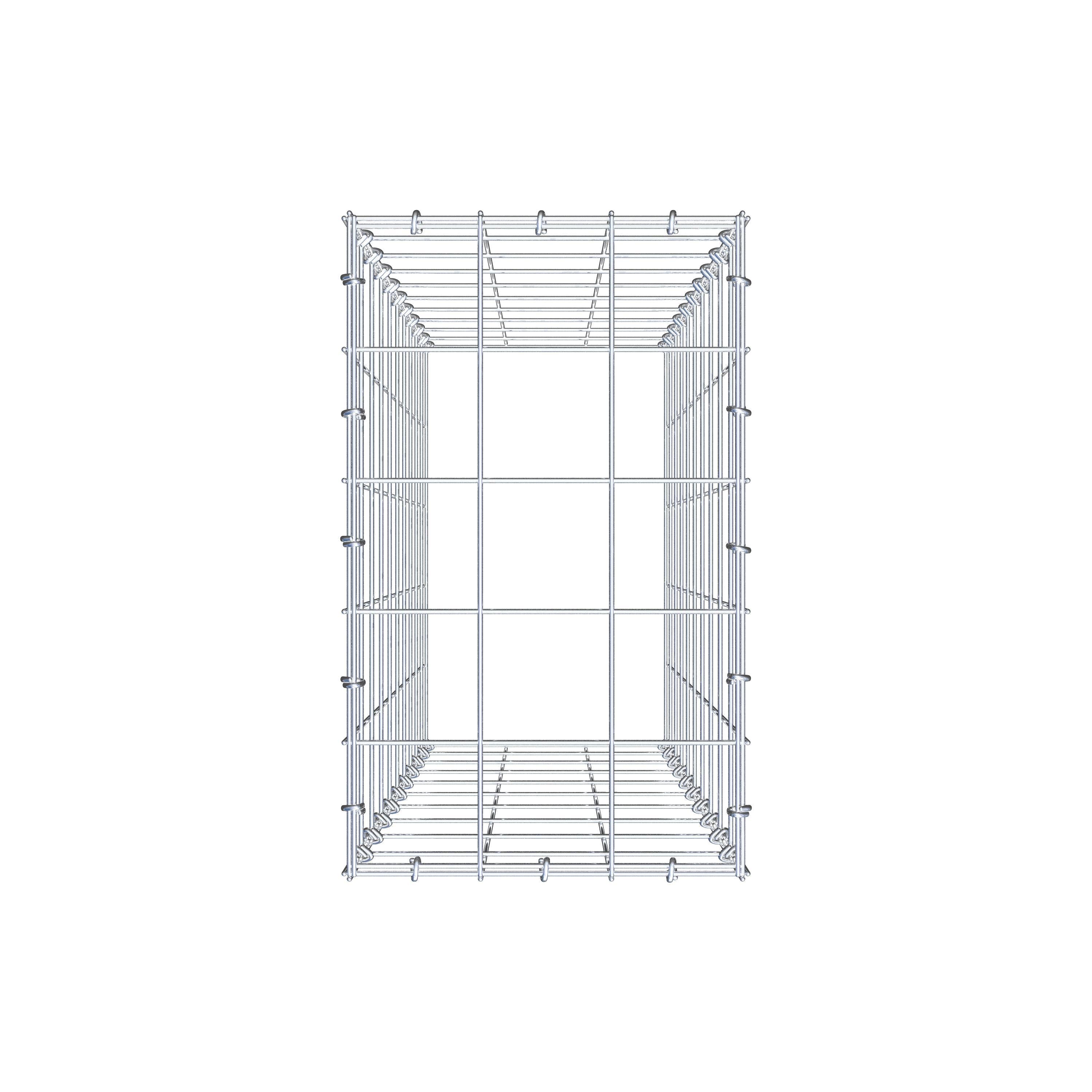 Monteret gabion type 3 100 cm x 30 cm x 50 cm (L x H x D), maskestørrelse 10 cm x 10 cm, C-ring