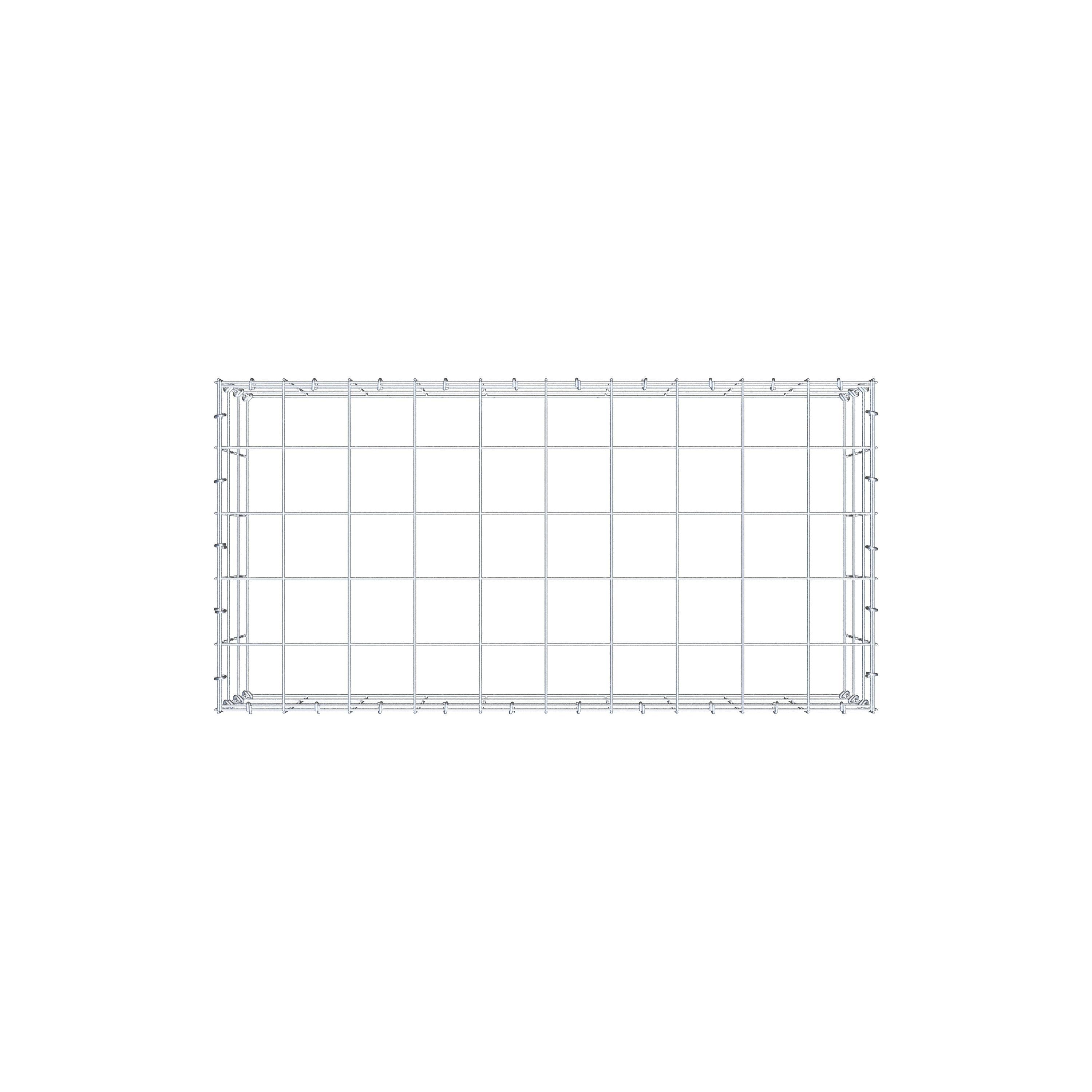 Typ 3 påbyggnadsgabion 100 cm x 30 cm x 50 cm (L x H x D), maskstorlek 10 cm x 10 cm, C-ring