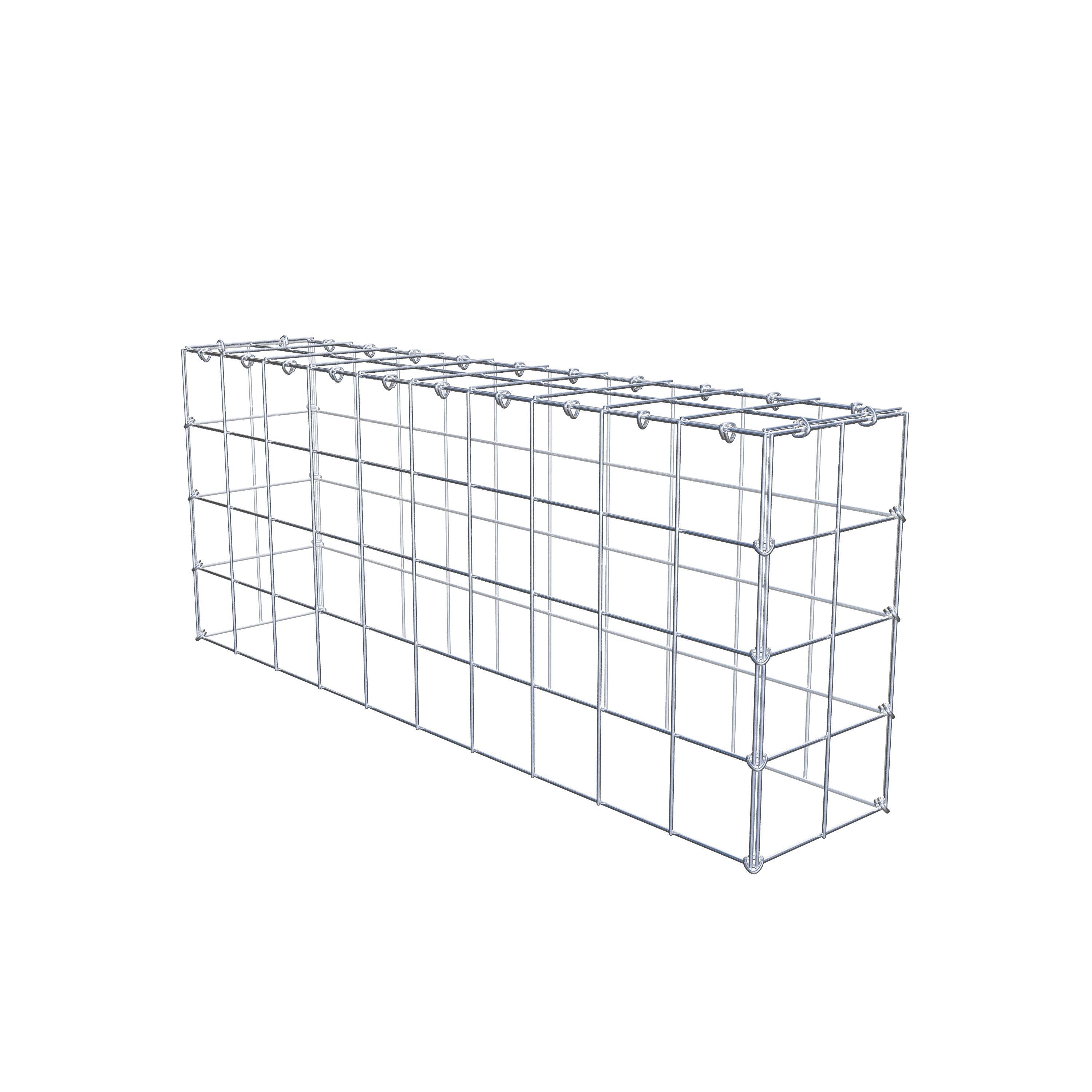 Typ 3 påbyggnadsgabion 100 cm x 40 cm x 20 cm (L x H x D), maskstorlek 10 cm x 10 cm, C-ring