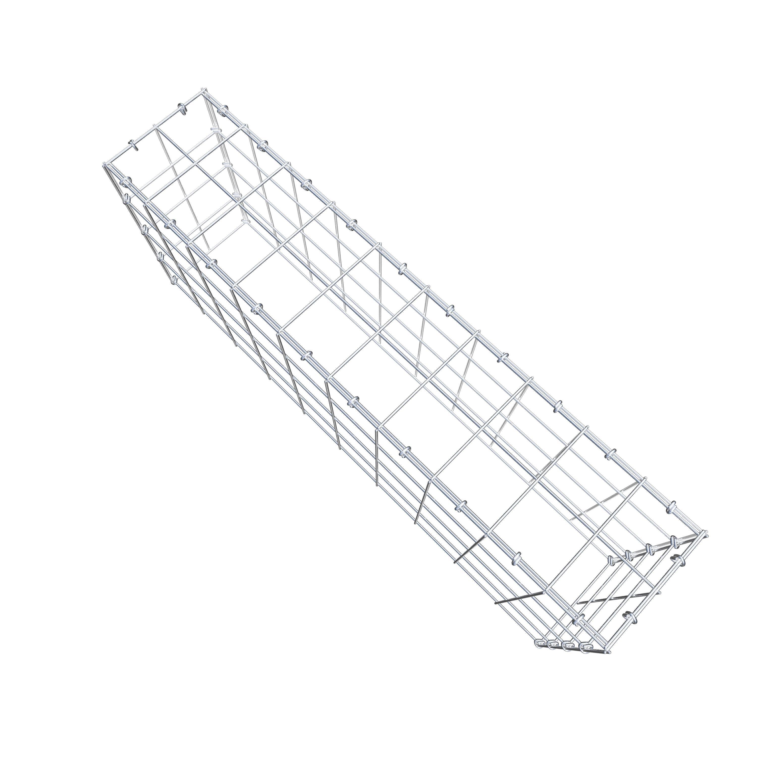 Typ 3 påbyggnadsgabion 100 cm x 40 cm x 20 cm (L x H x D), maskstorlek 10 cm x 10 cm, C-ring