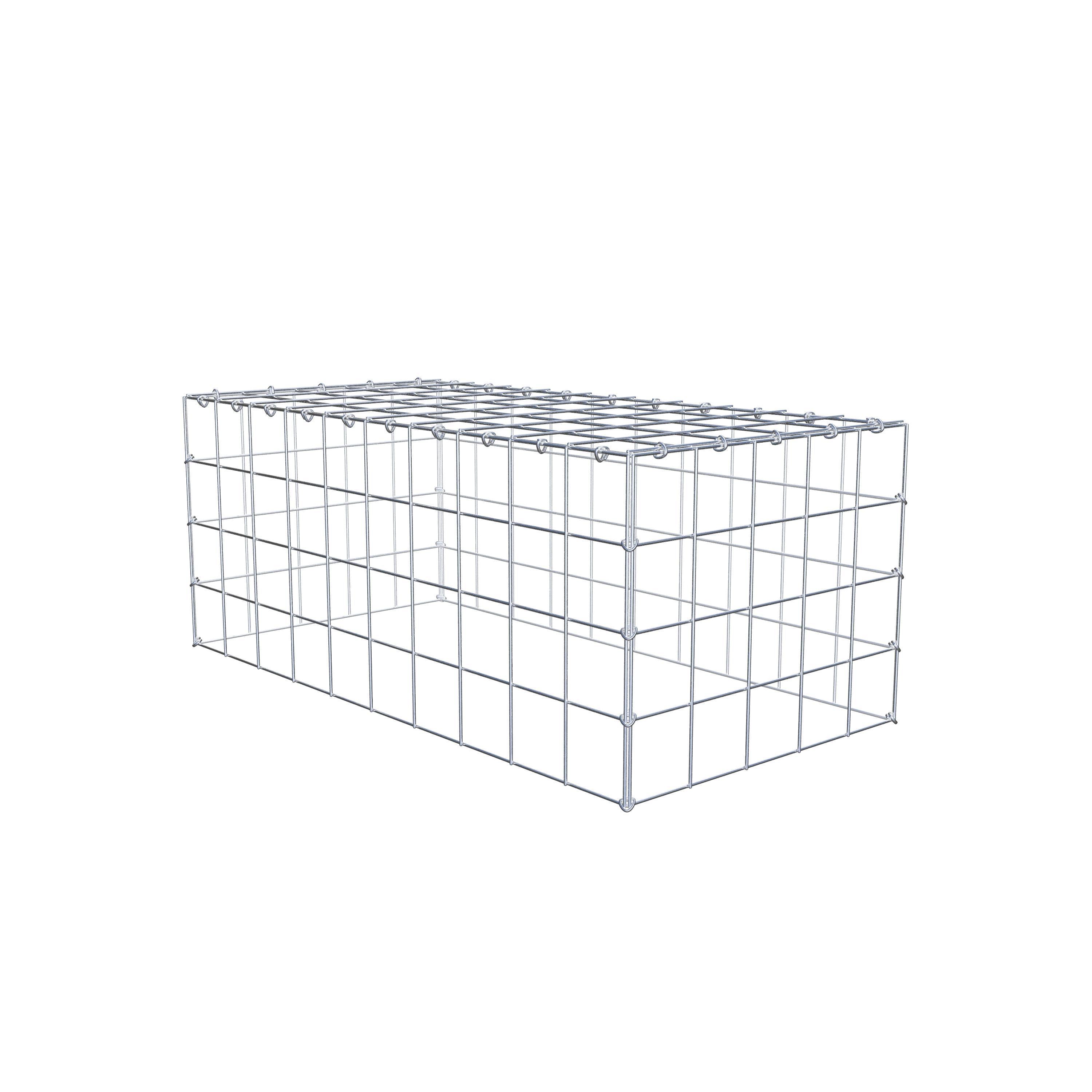 Monteret gabion type 3 100 cm x 40 cm x 50 cm (L x H x D), maskestørrelse 10 cm x 10 cm, C-ring