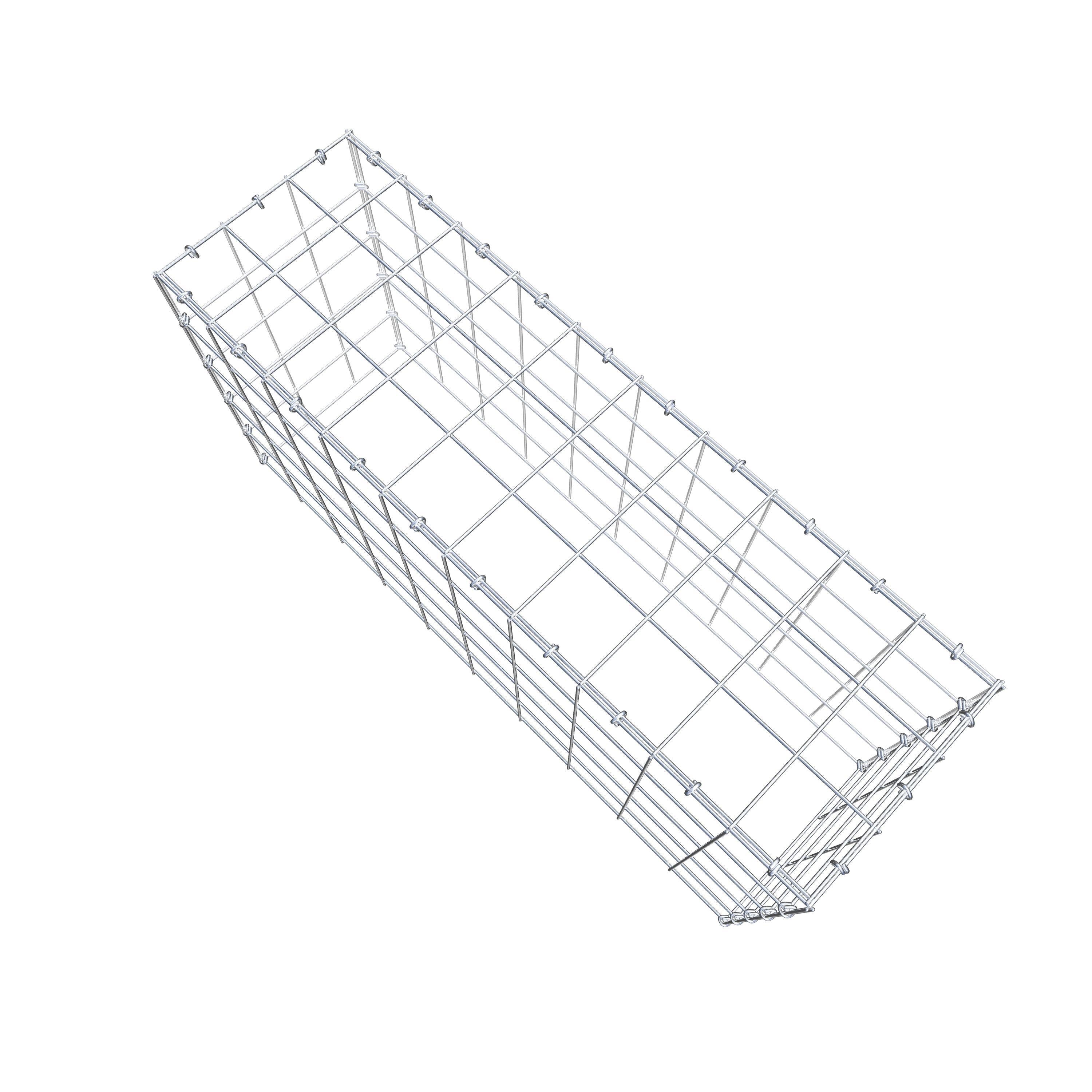 Typ 3 påbyggnadsgabion 100 cm x 50 cm x 30 cm (L x H x D), maskstorlek 10 cm x 10 cm, C-ring