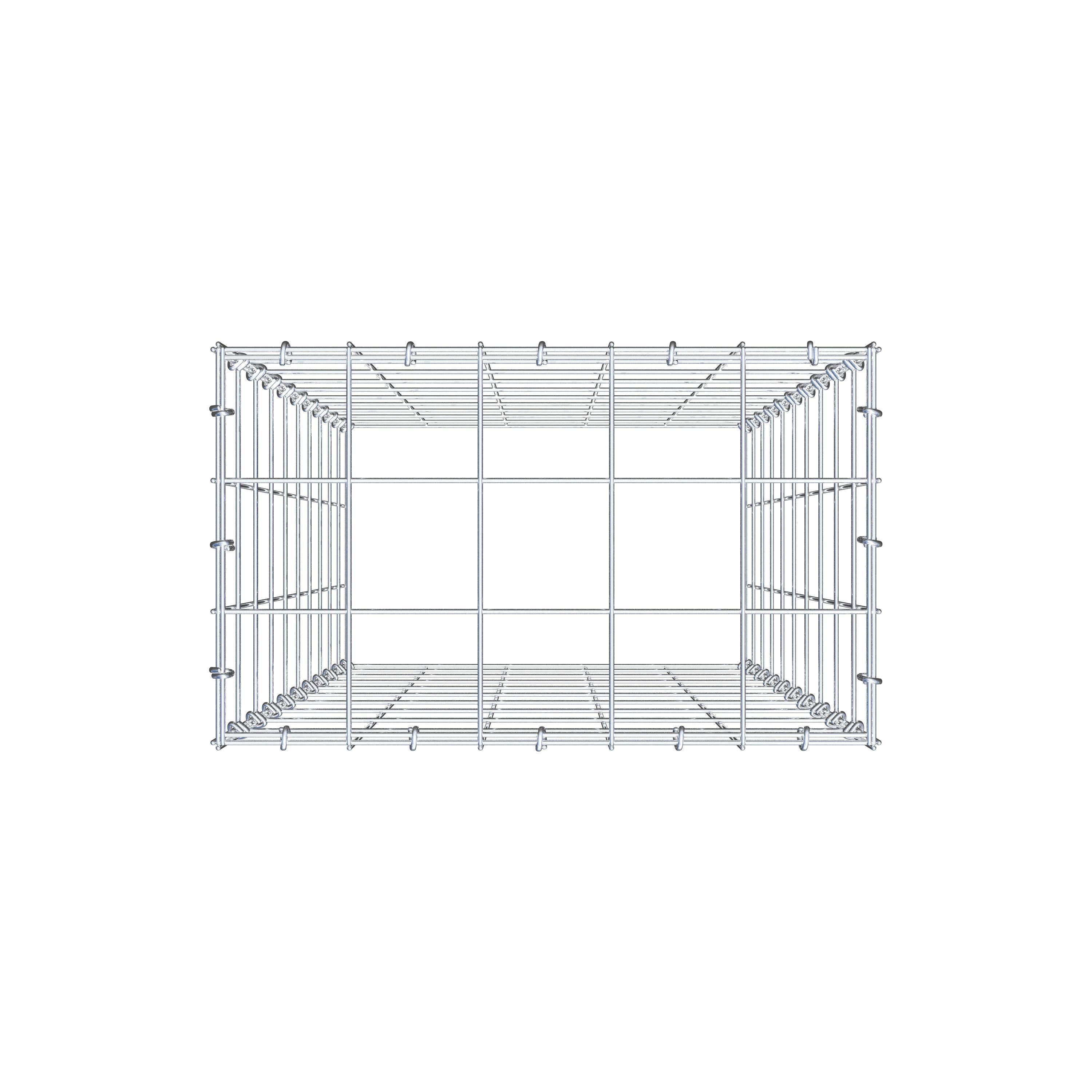 Type 3 oplegkorf 100 cm x 50 cm x 30 cm (L x H x D), maaswijdte 10 cm x 10 cm, C-ring