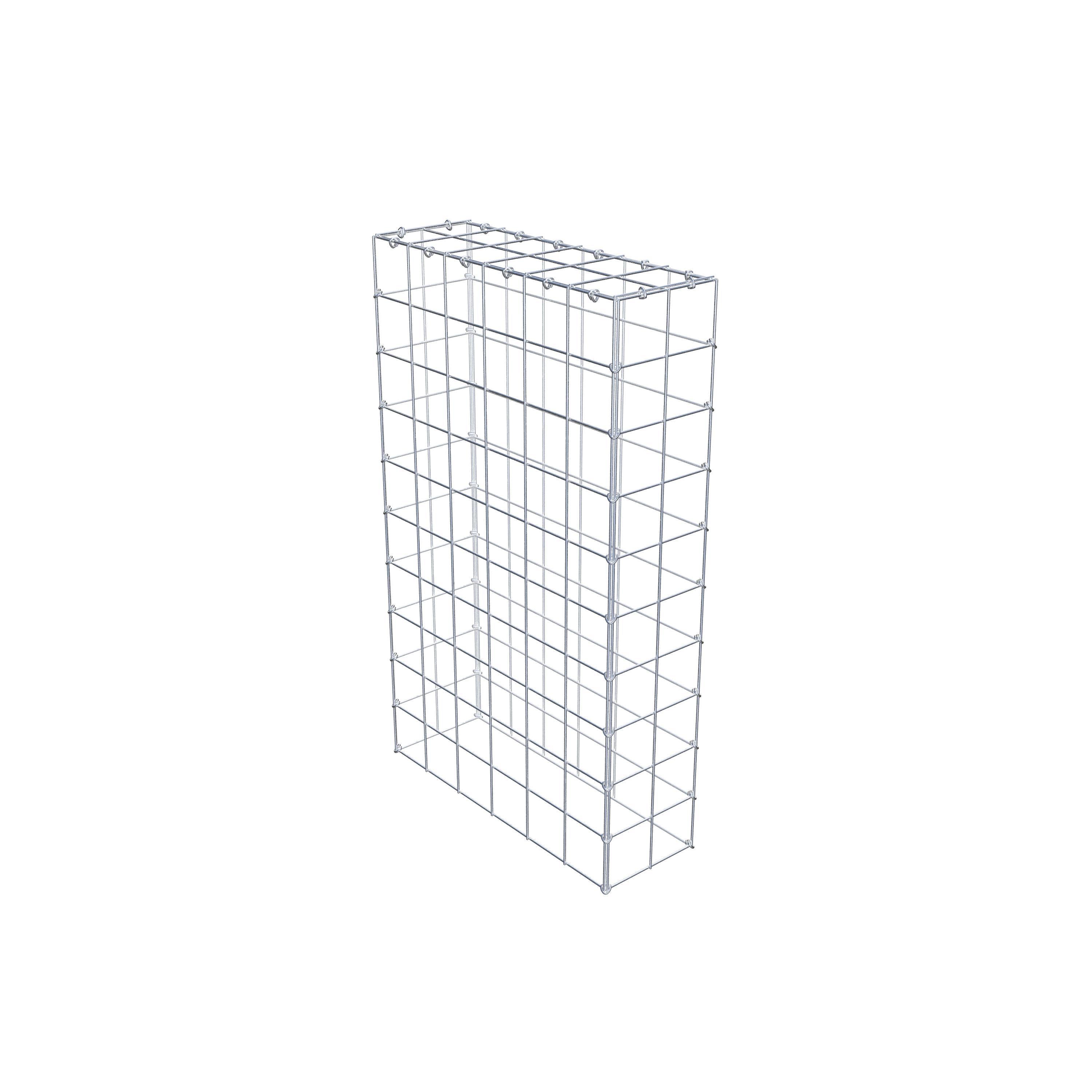 Mounted gabion type 3 100 cm x 60 cm x 20 cm (L x H x D), mesh size 10 cm x 10 cm, C-ring