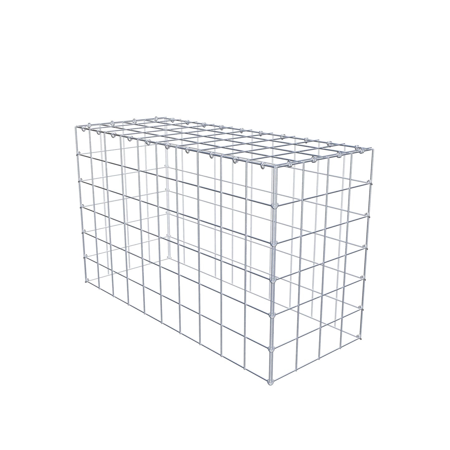 Mounted gabion type 3 100 cm x 60 cm x 40 cm (L x H x D), mesh size 10 cm x 10 cm, C-ring