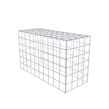 Mounted gabion type 3 100 cm x 60 cm x 40 cm (L x H x D), mesh size 10 cm x 10 cm, C-ring