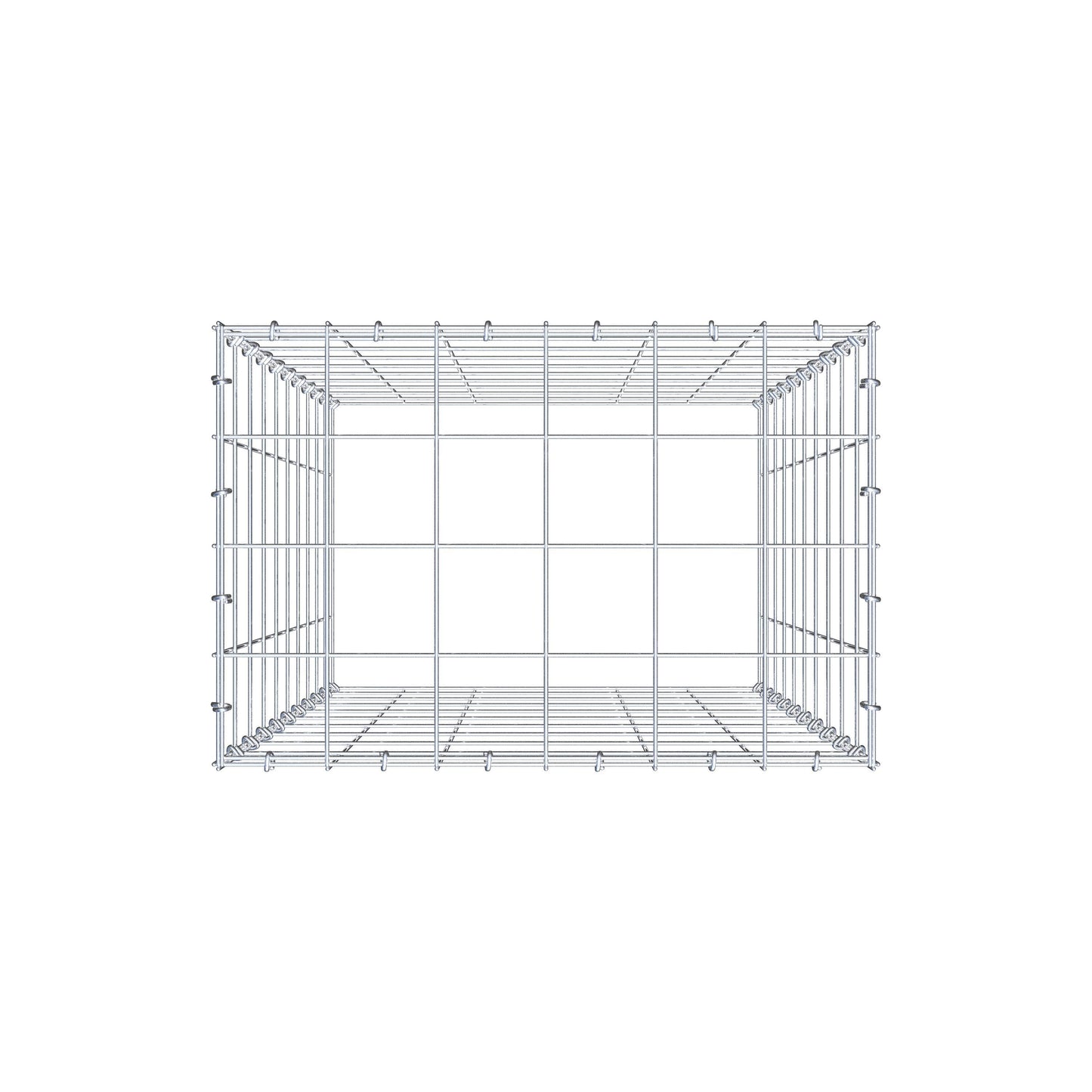 Mounted gabion type 3 100 cm x 60 cm x 40 cm (L x H x D), mesh size 10 cm x 10 cm, C-ring
