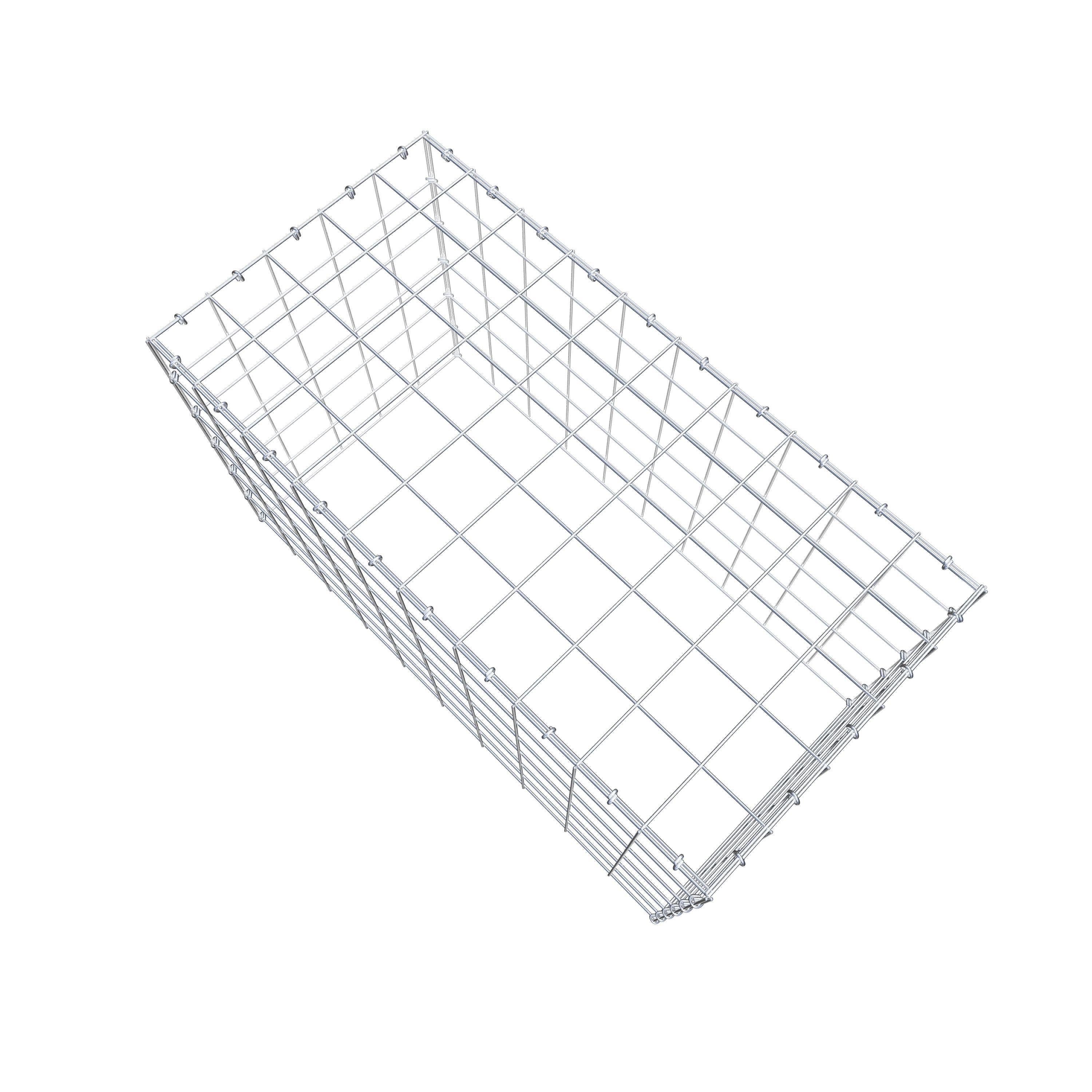 Monteret gabion type 3 100 cm x 60 cm x 50 cm (L x H x D), maskestørrelse 10 cm x 10 cm, C-ring