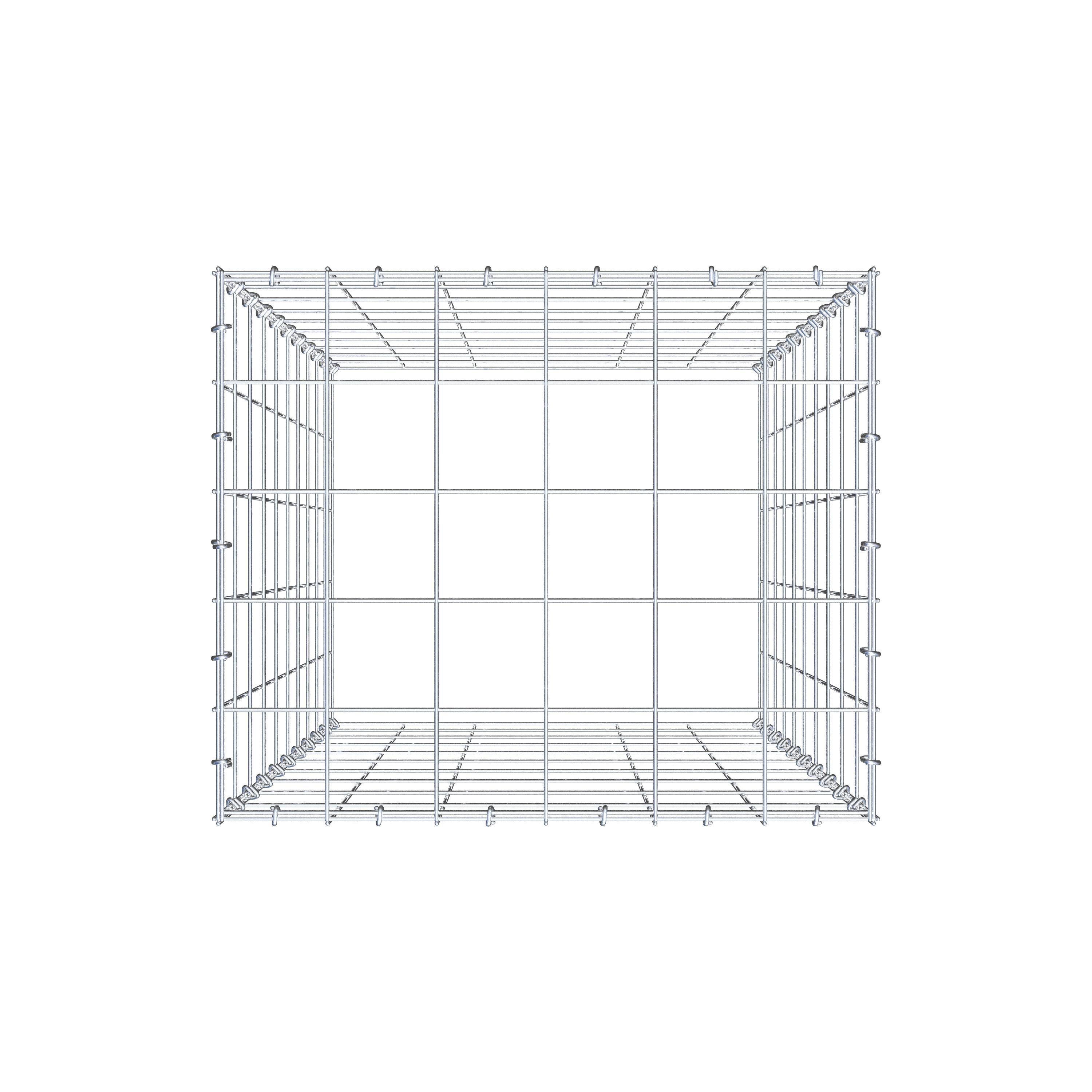 Type 3 oplegkorf 100 cm x 60 cm x 50 cm (L x H x D), maaswijdte 10 cm x 10 cm, C-ring